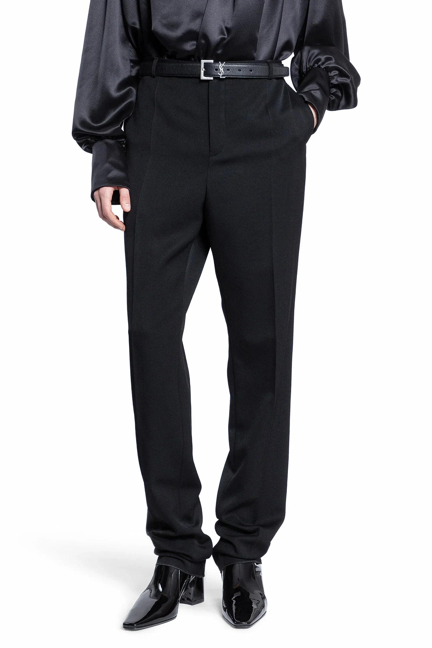 SAINT LAURENT MAN BLACK TROUSERS - Antonioli.eu