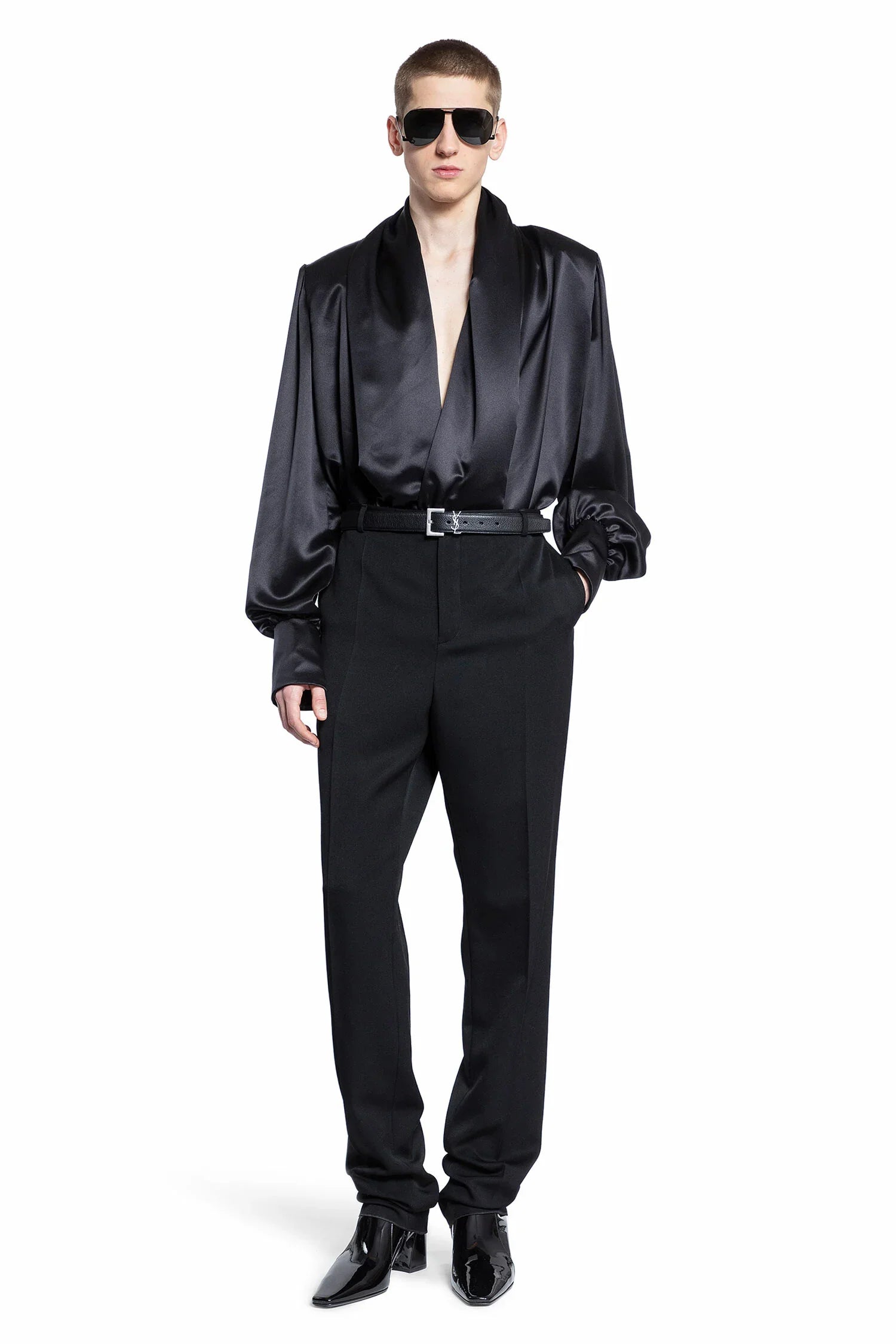 SAINT LAURENT MAN BLACK TROUSERS - Antonioli.eu