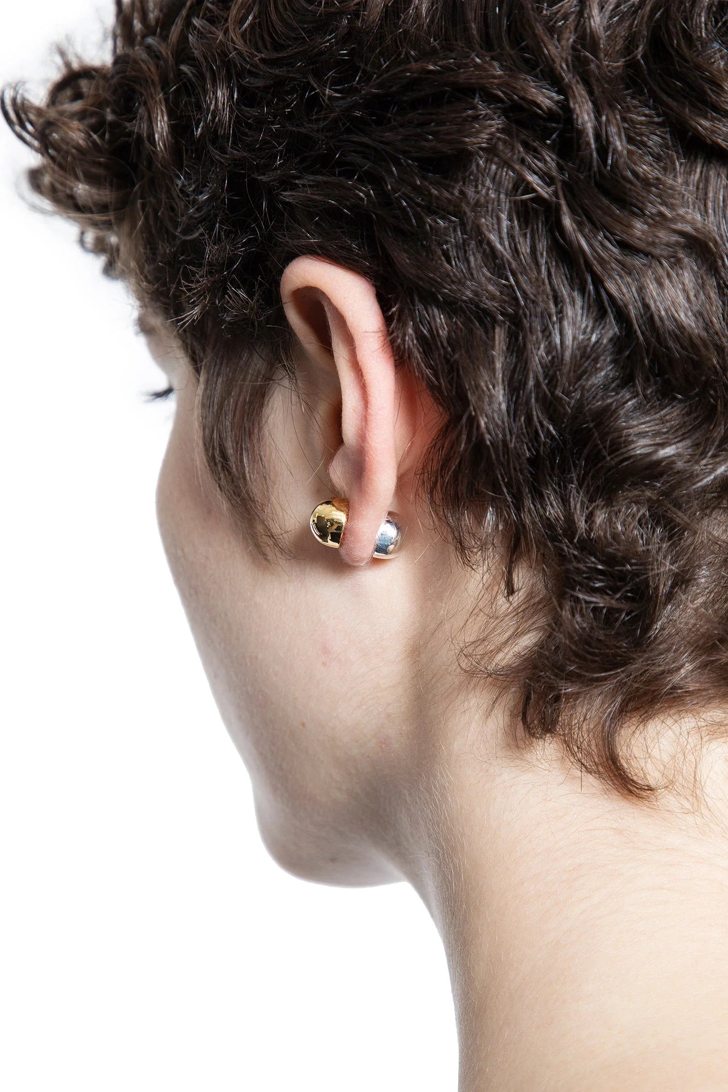 Silver Bicolor Medium Ball Earrings - Antonioli.eu