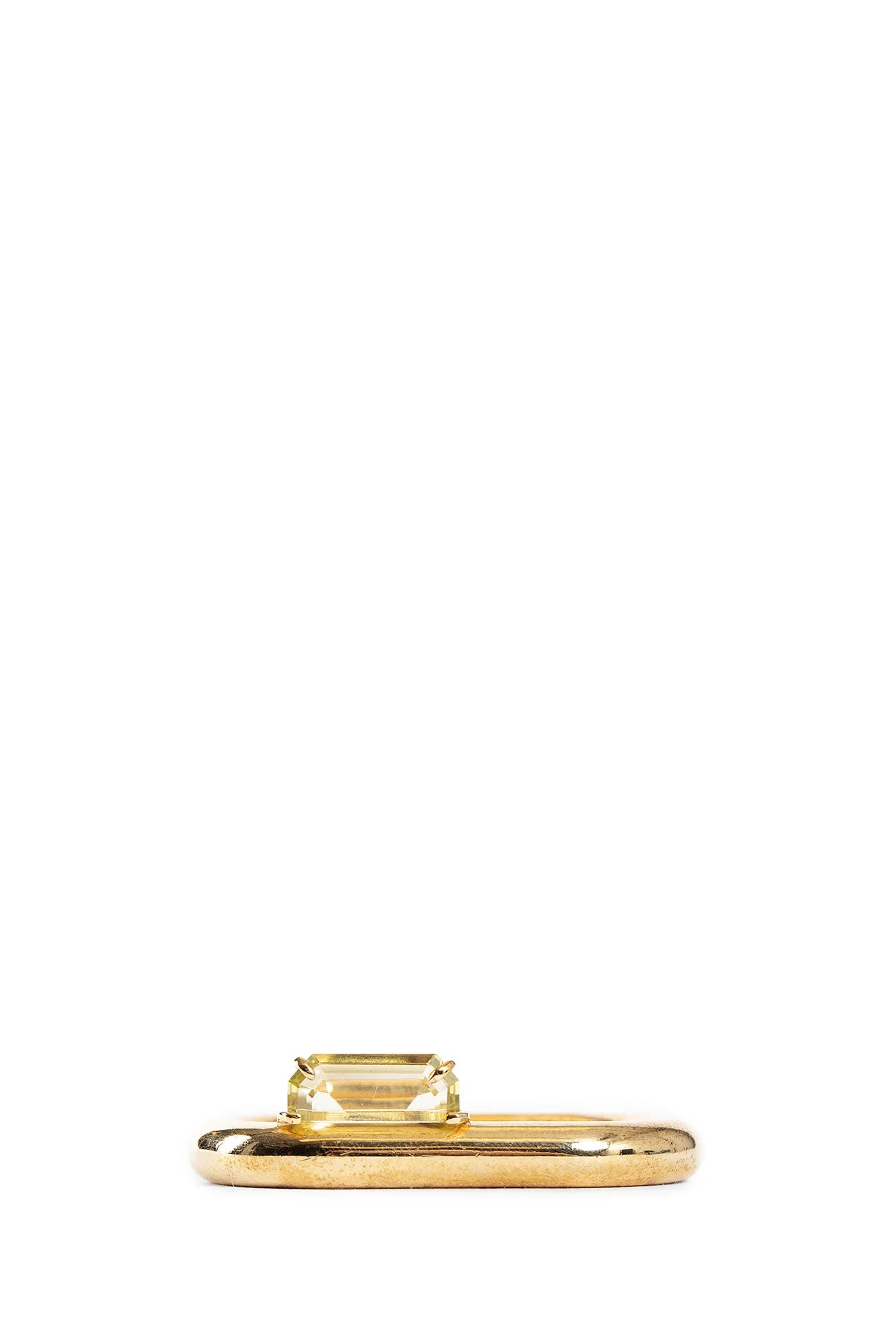 Half-Cut Lemon Quartz double ring - Antonioli.eu
