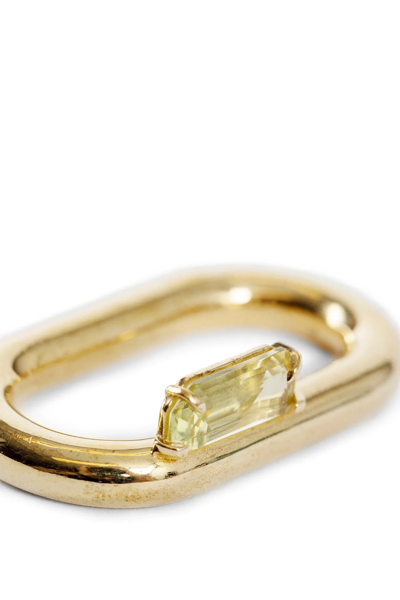 Half-Cut Lemon Quartz double ring - Antonioli.eu