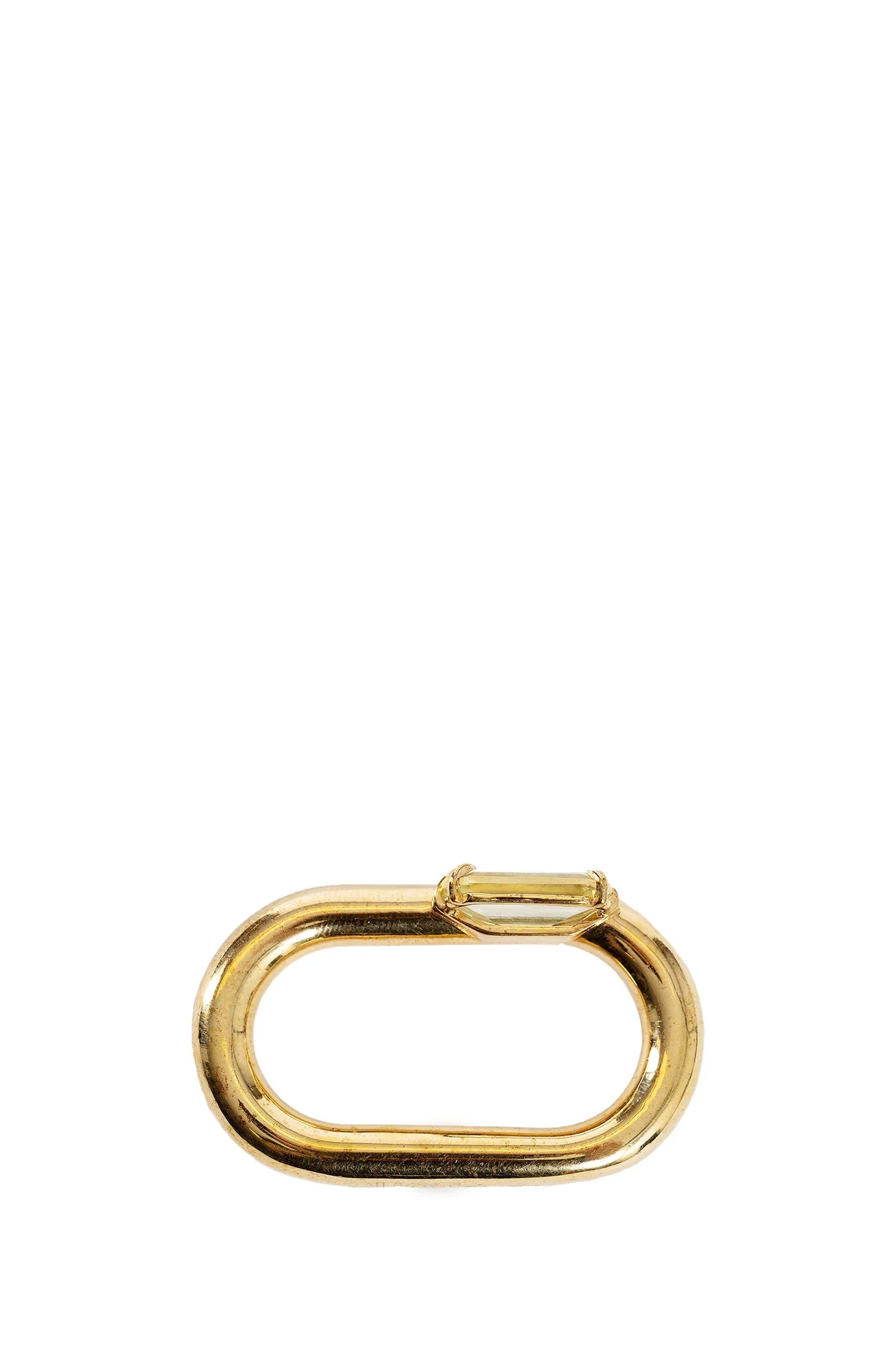 Half-Cut Lemon Quartz double ring - Antonioli.eu