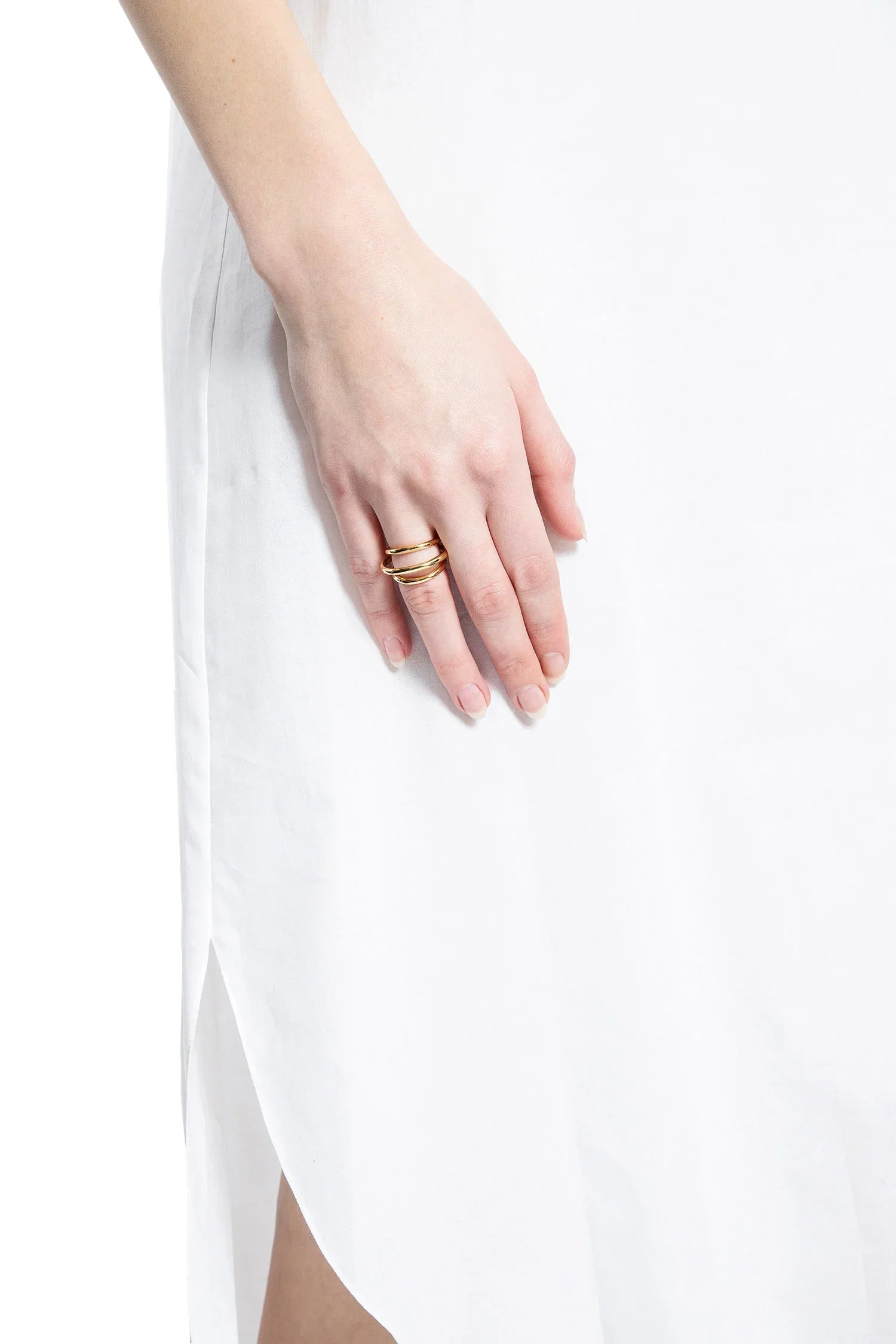 Gold-Plated Triple Hoop Ring - Antonioli.eu