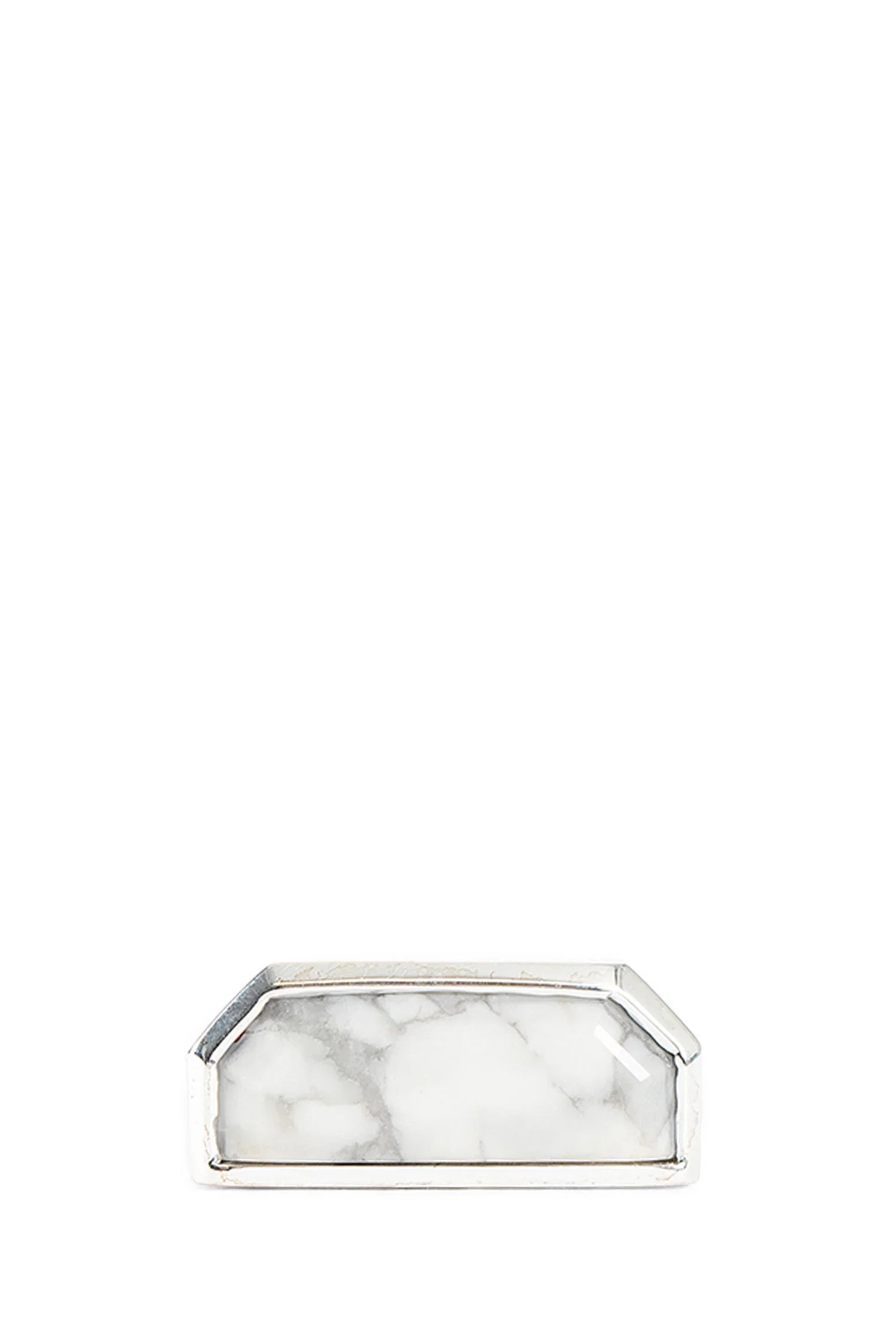 Silver Half Cut Howlite Ring - Antonioli.eu