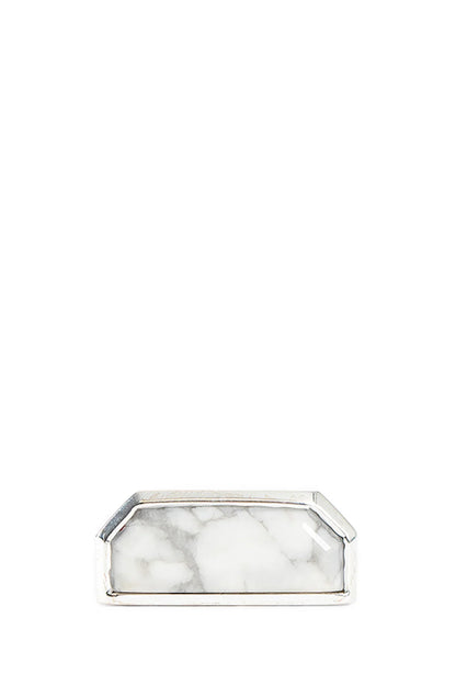 Silver Half Cut Howlite Ring - Antonioli.eu
