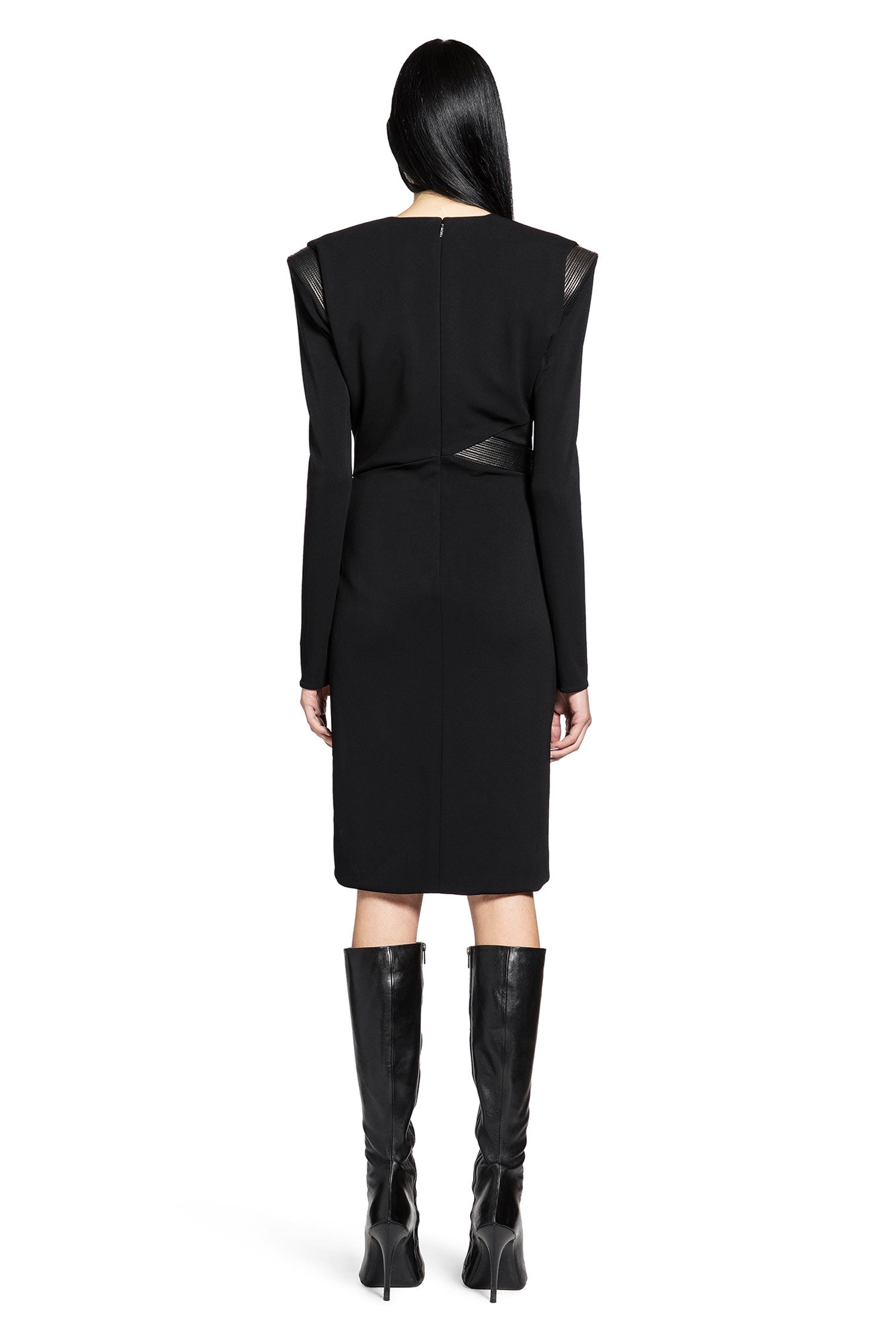Deep V-neck Crêpe Mini Dress - Antonioli.eu