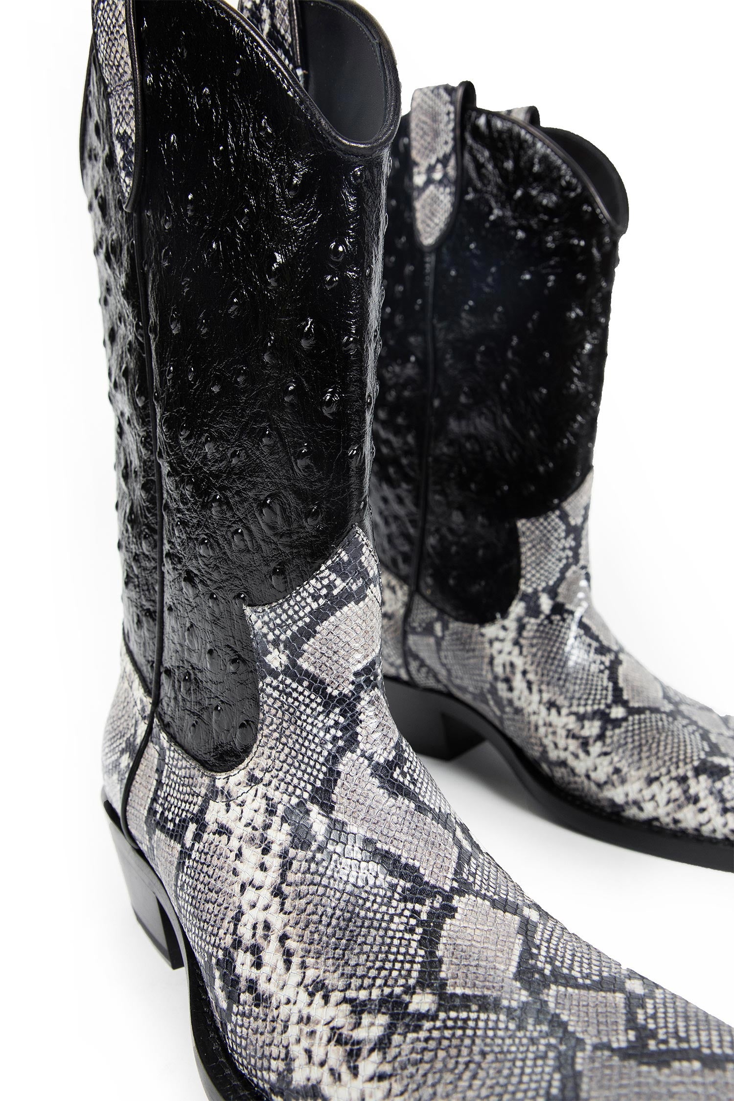 MARTINE ROSE MAN GREY BOOTS