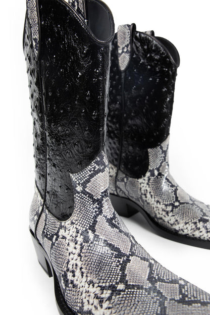 MARTINE ROSE MAN GREY BOOTS