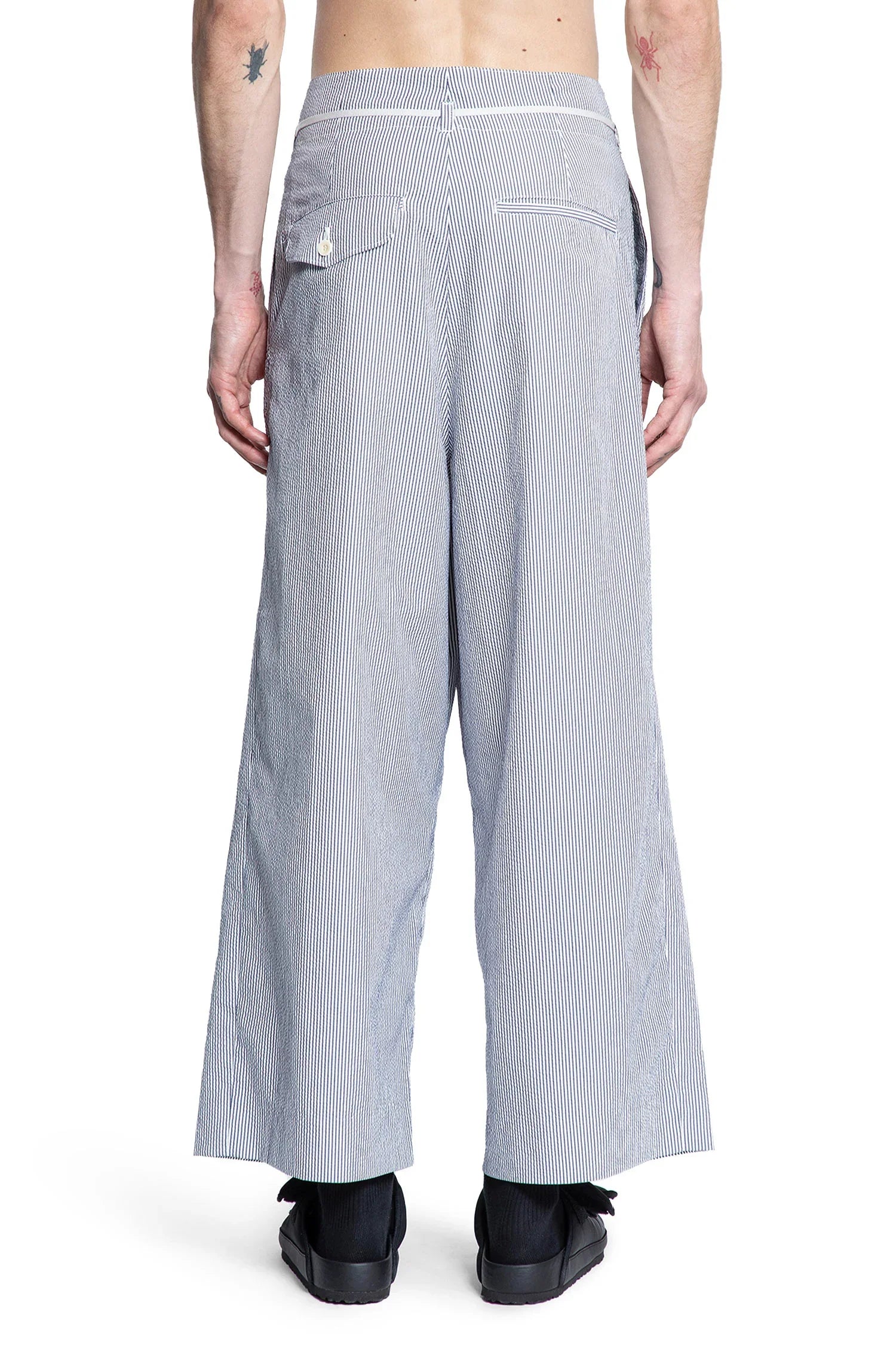 Seersucker hakama trousers - Antonioli.eu