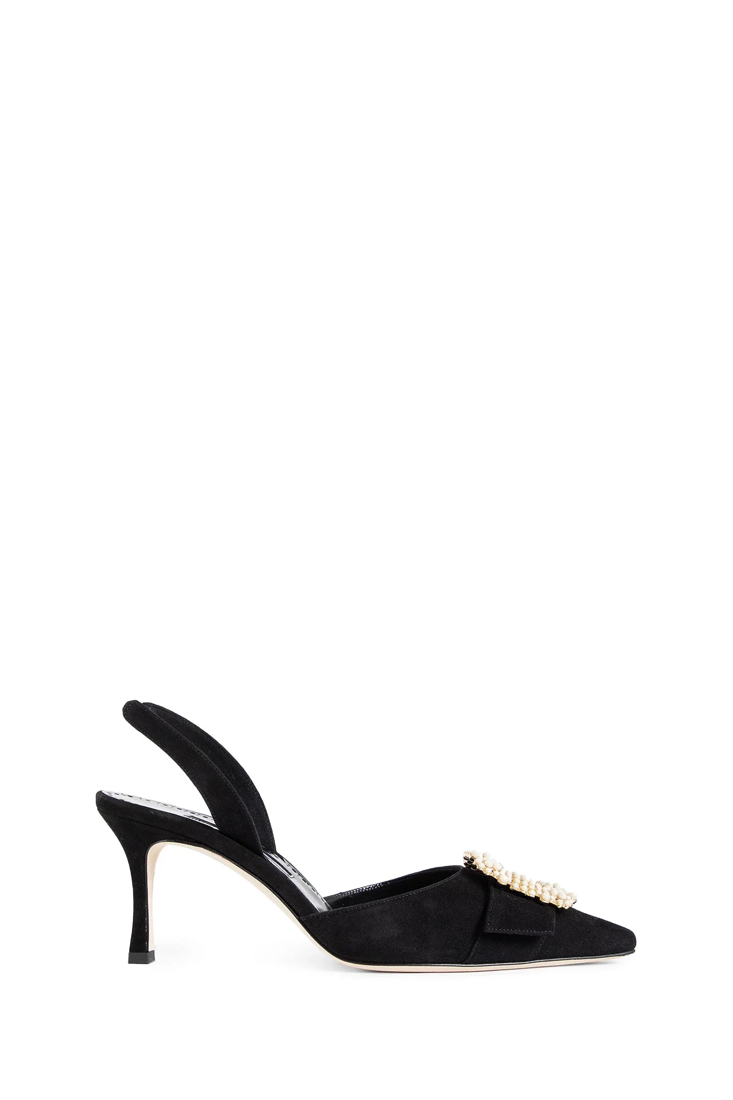 Gibsli Suede Pearl Buckle Slingback Pumps - Antonioli.eu