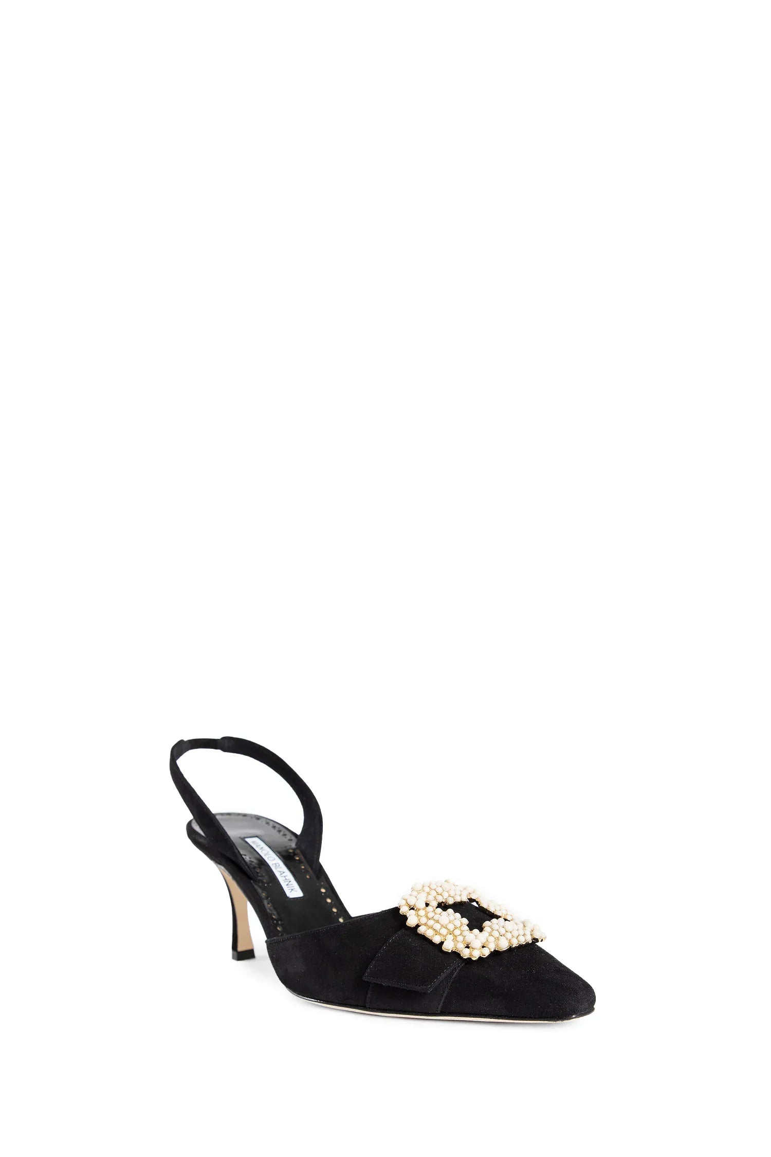 Gibsli Suede Pearl Buckle Slingback Pumps - Antonioli.eu