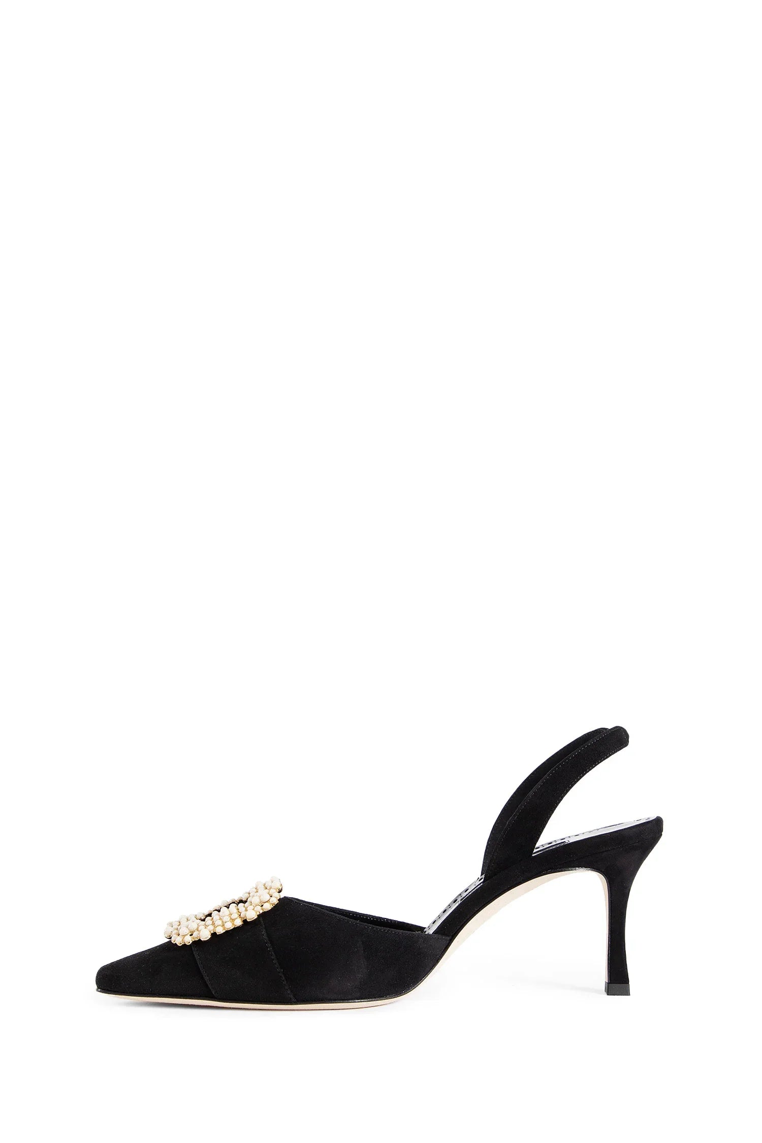 Gibsli Suede Pearl Buckle Slingback Pumps - Antonioli.eu