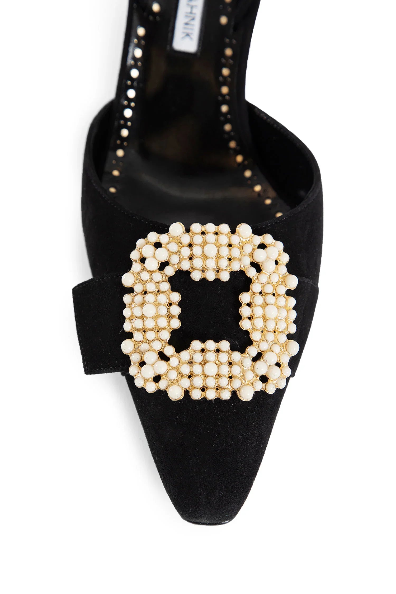 Gibsli Suede Pearl Buckle Slingback Pumps - Antonioli.eu