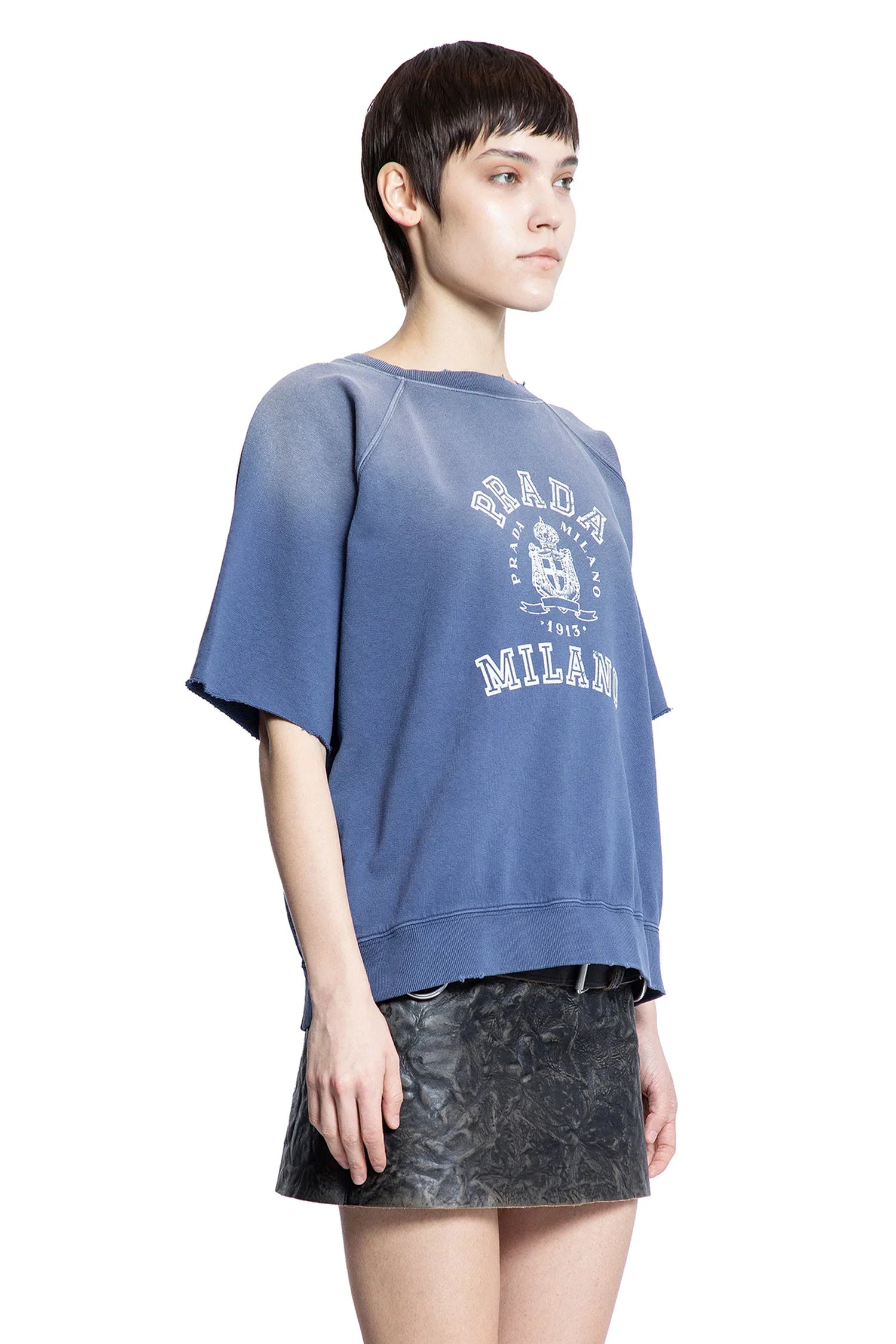College Logo Short Sleeve Sweatshirt - Antonioli.eu
