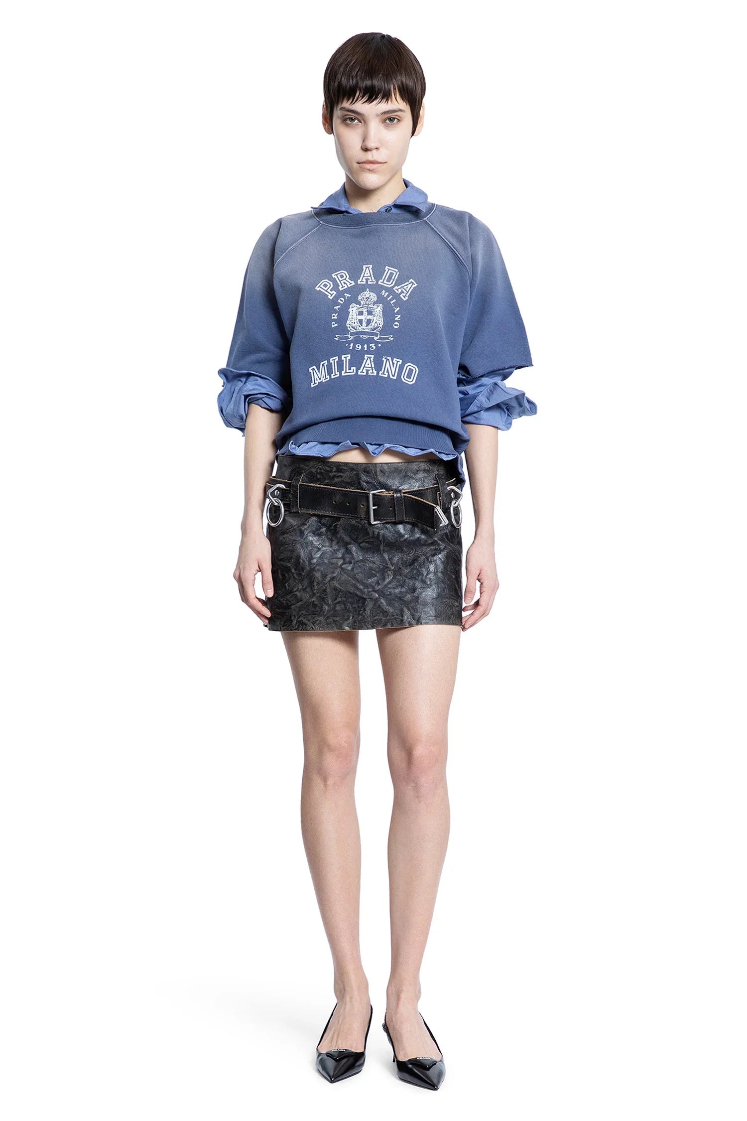 College Logo Short Sleeve Sweatshirt - Antonioli.eu