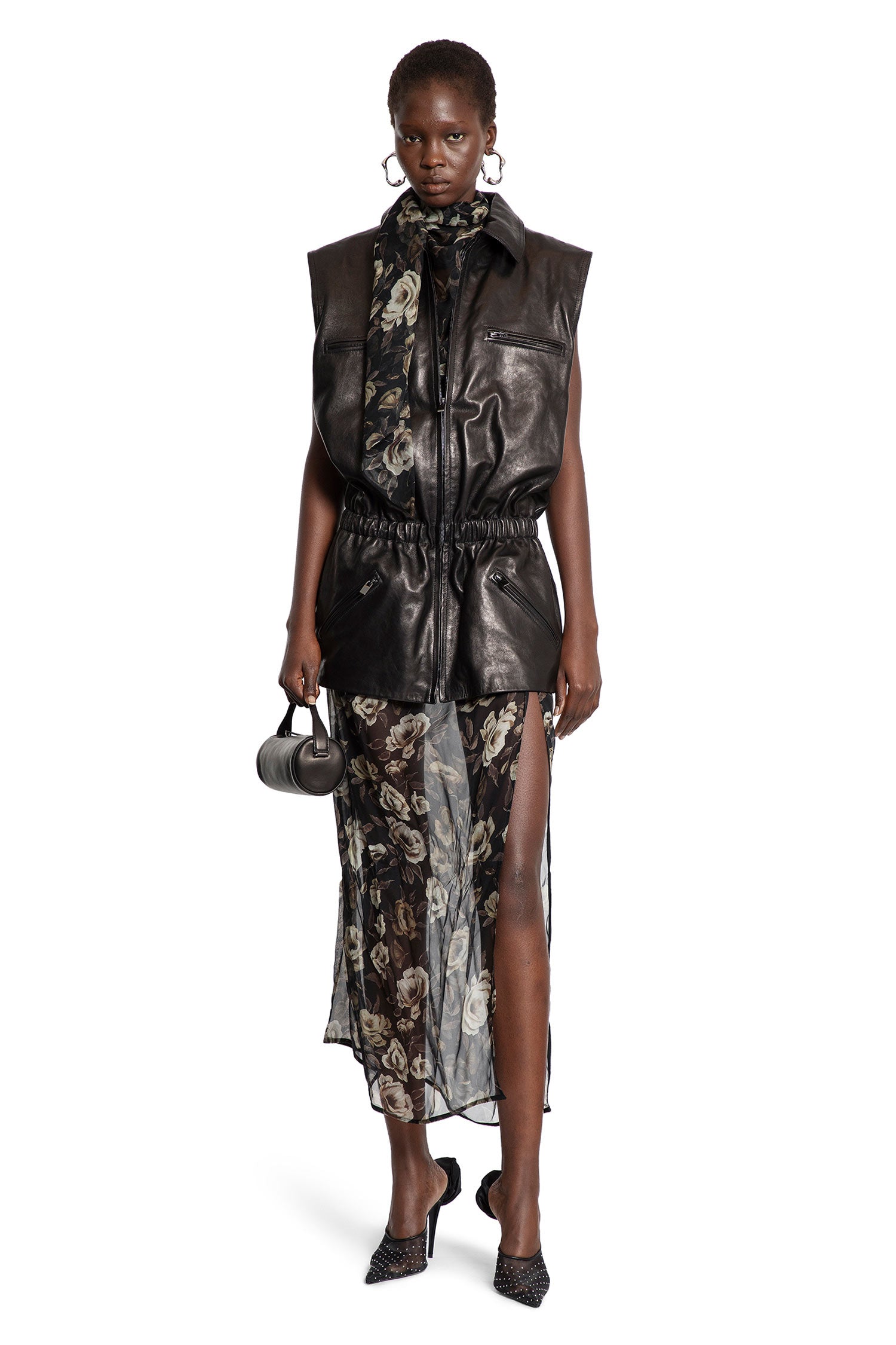 Leather Peplum Vest - Antonioli.eu
