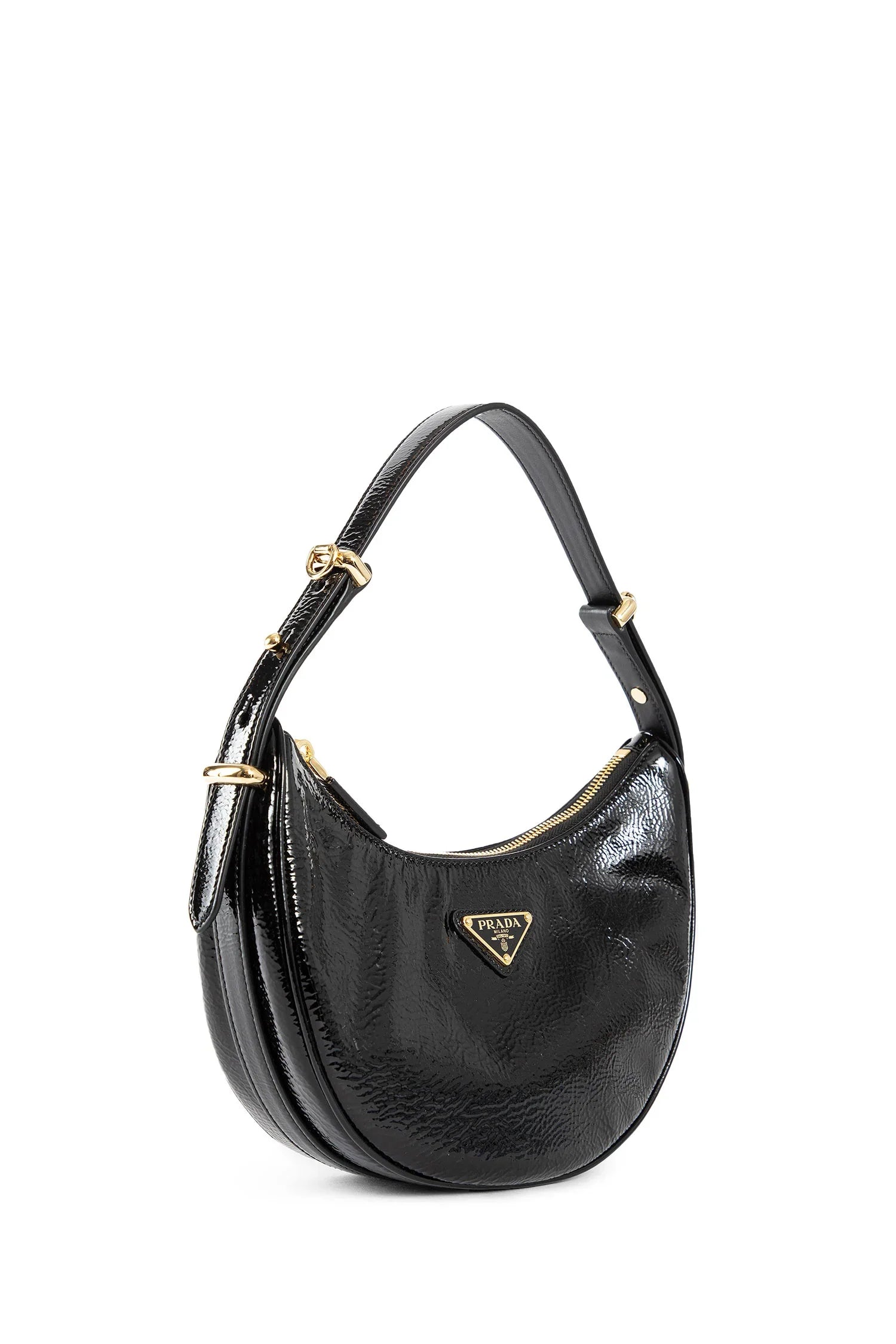Arqué naplak patent leather shoulder bag - Antonioli.eu