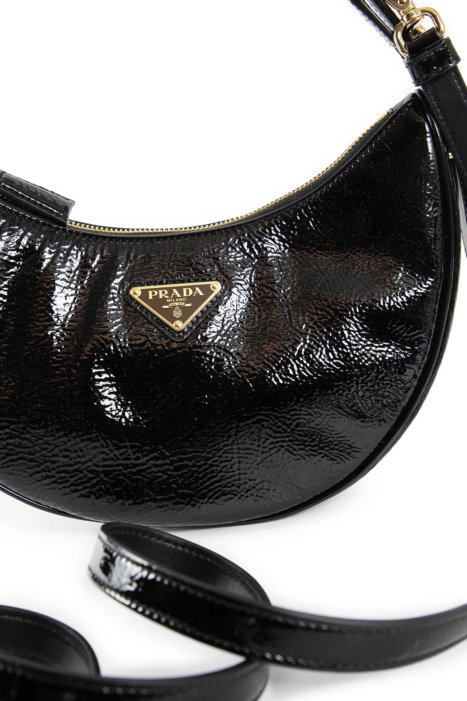Arqué naplak patent leather shoulder bag - Antonioli.eu