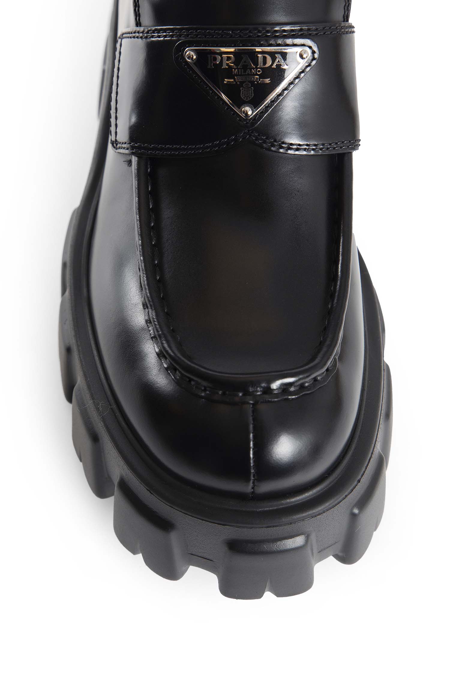 Brushed Leather Monolith Loafers - Antonioli.eu