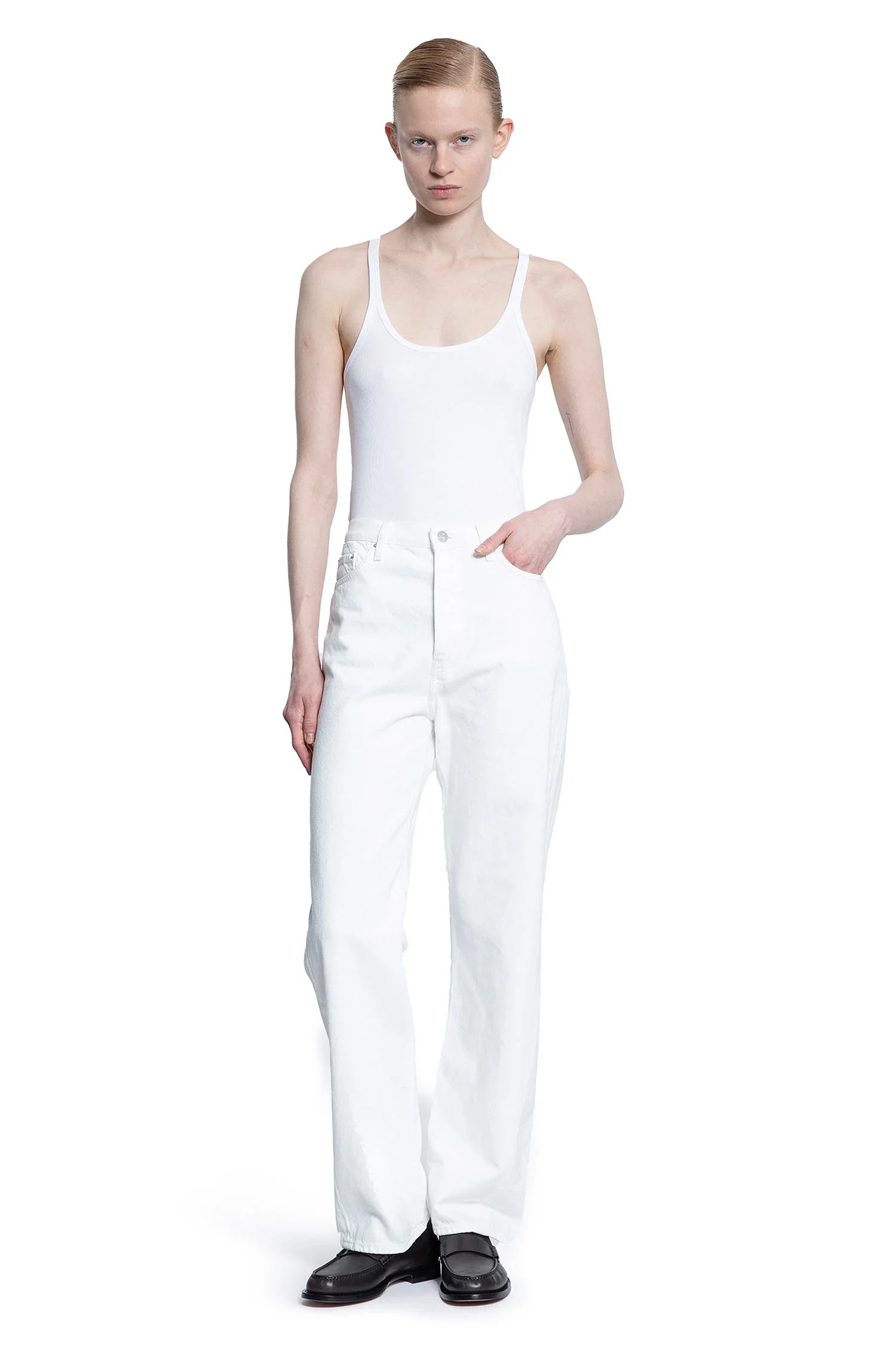 Twisted Seam Full-Length Jeans - Antonioli.eu