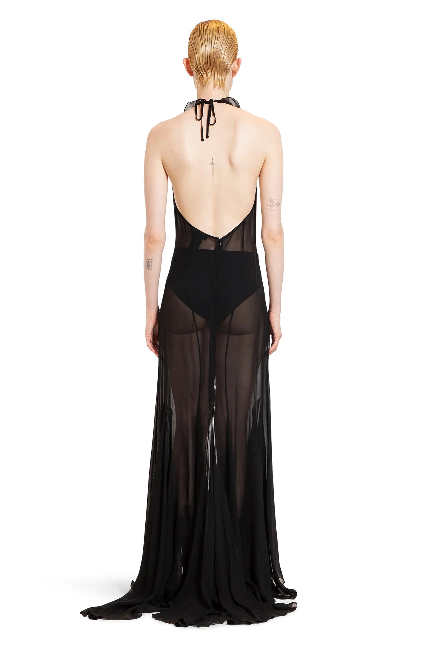 Recycled Viscose Chiffon Maxi Dress - Antonioli.eu