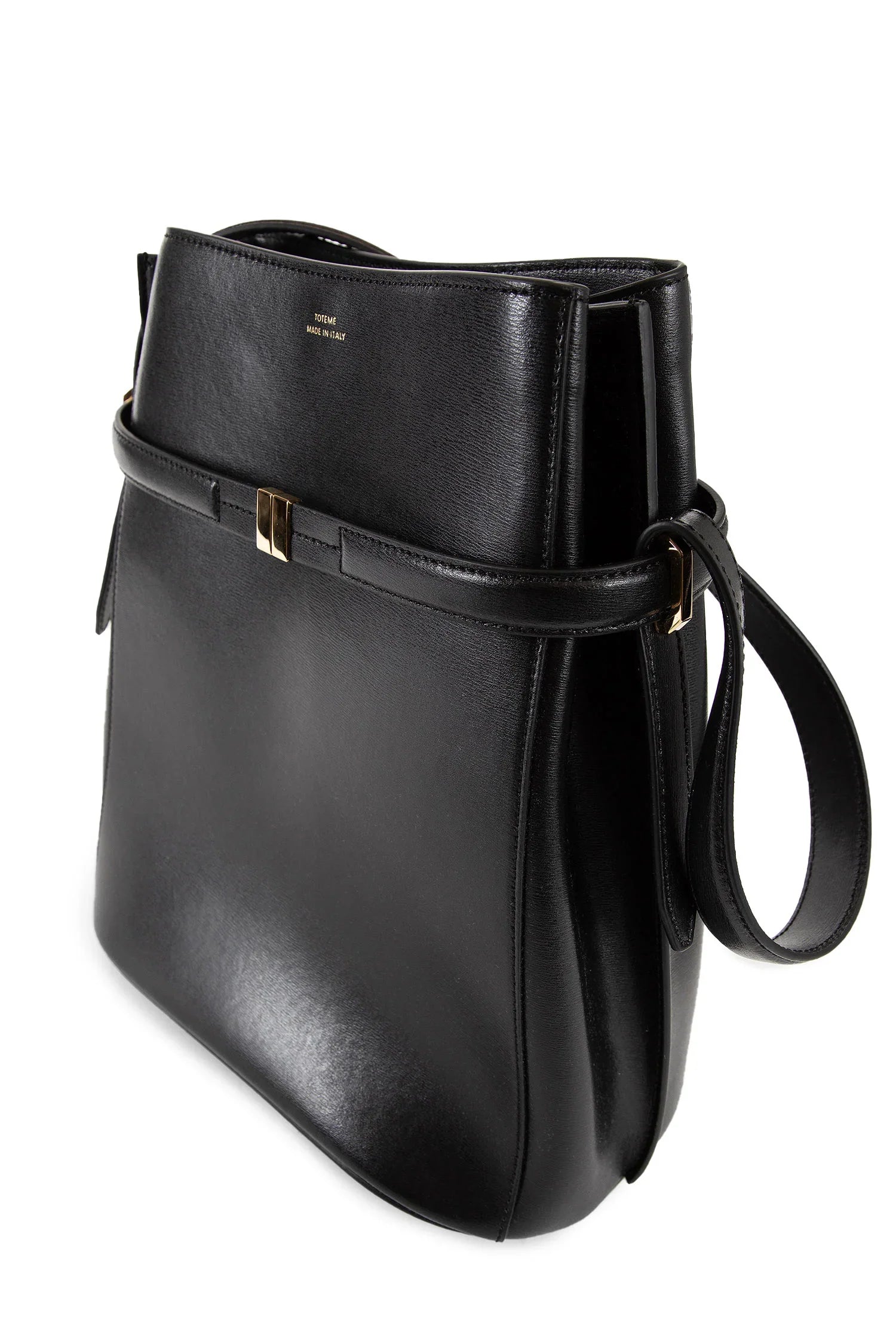 Belted leather bucket bag - Antonioli.eu
