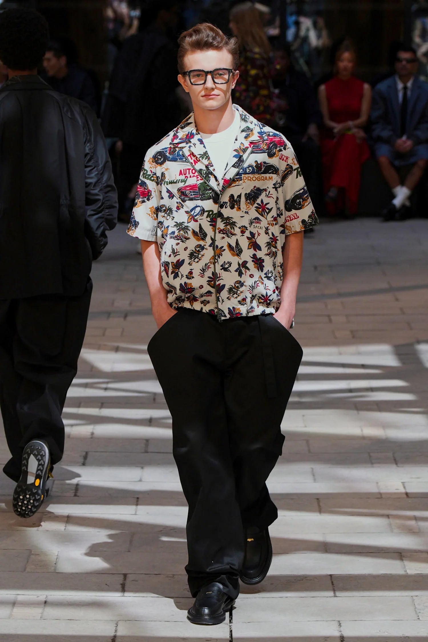 Car Race/Tropical Print T-Shirt - Antonioli.eu