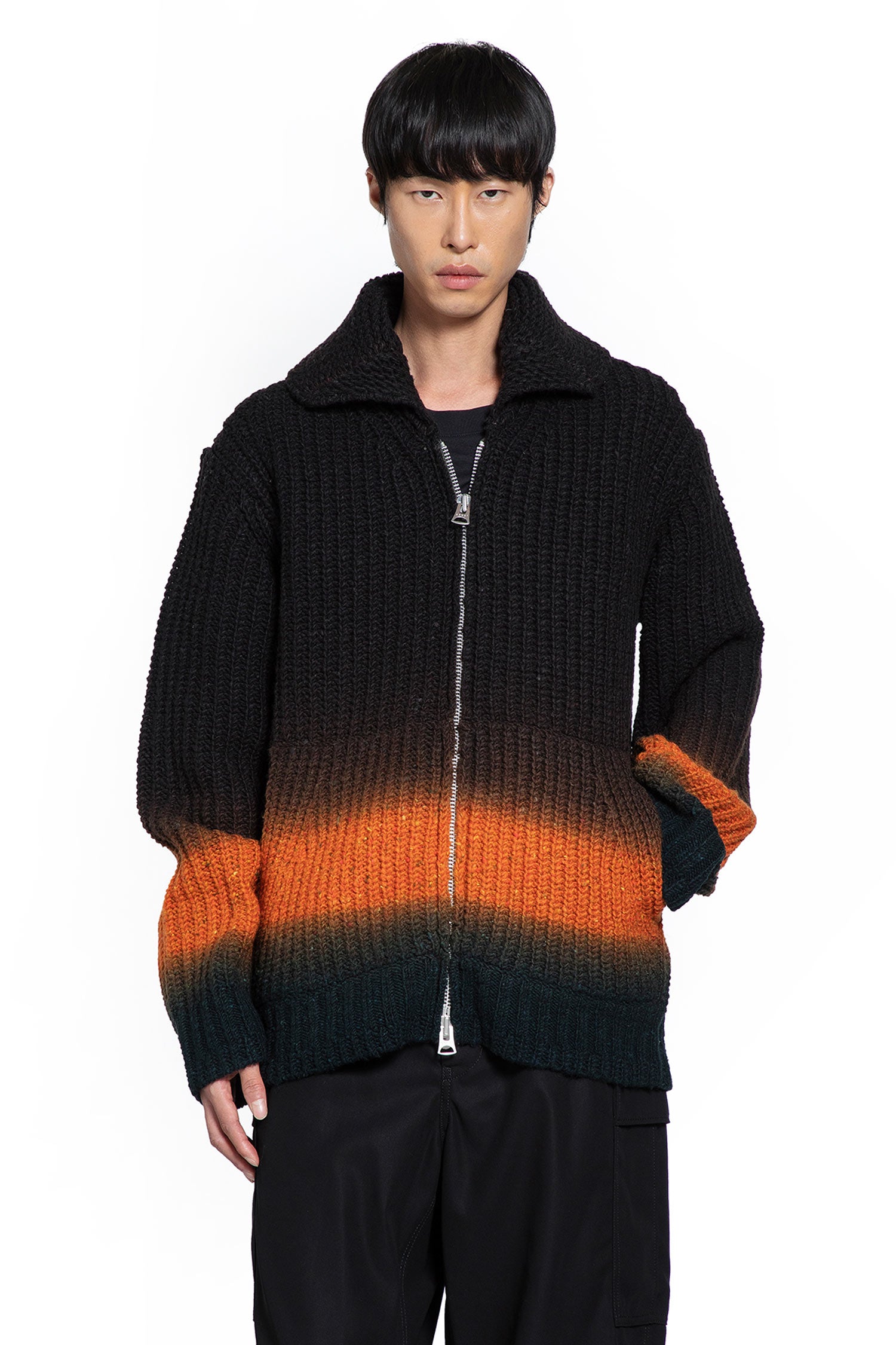 Garment Dye Wool Knit Cardigan - Antonioli.eu
