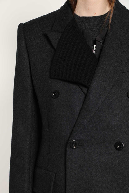 Wool Melton x Wool Knit Blazer
