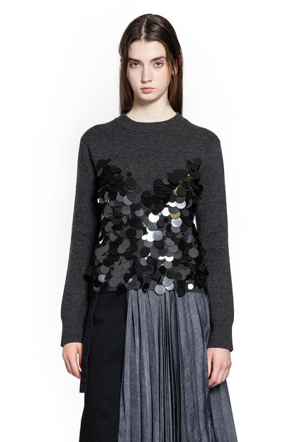 Sequin Embroidery x Wool Knit Pullover