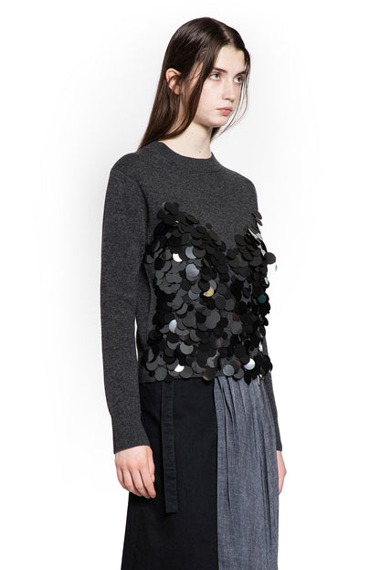 Sequin Embroidery x Wool Knit Pullover