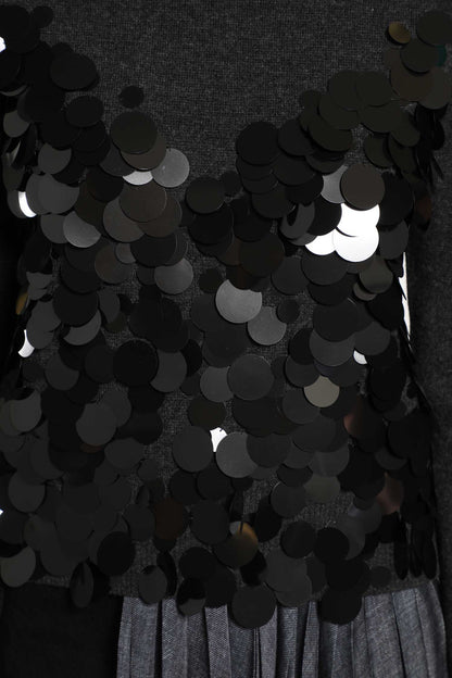 Sequin Embroidery x Wool Knit Pullover
