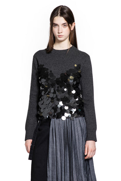 Sequin Embroidery x Wool Knit Pullover