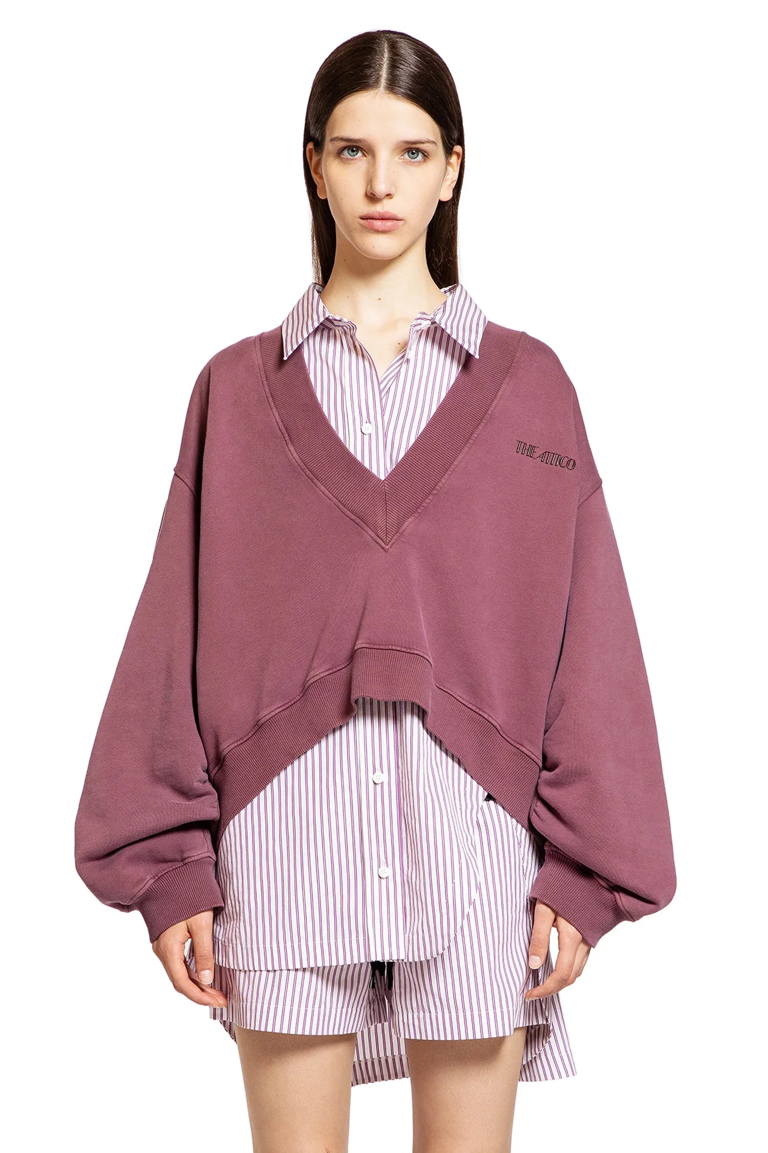 V-Neck Logo Sweatshirt - Antonioli.eu