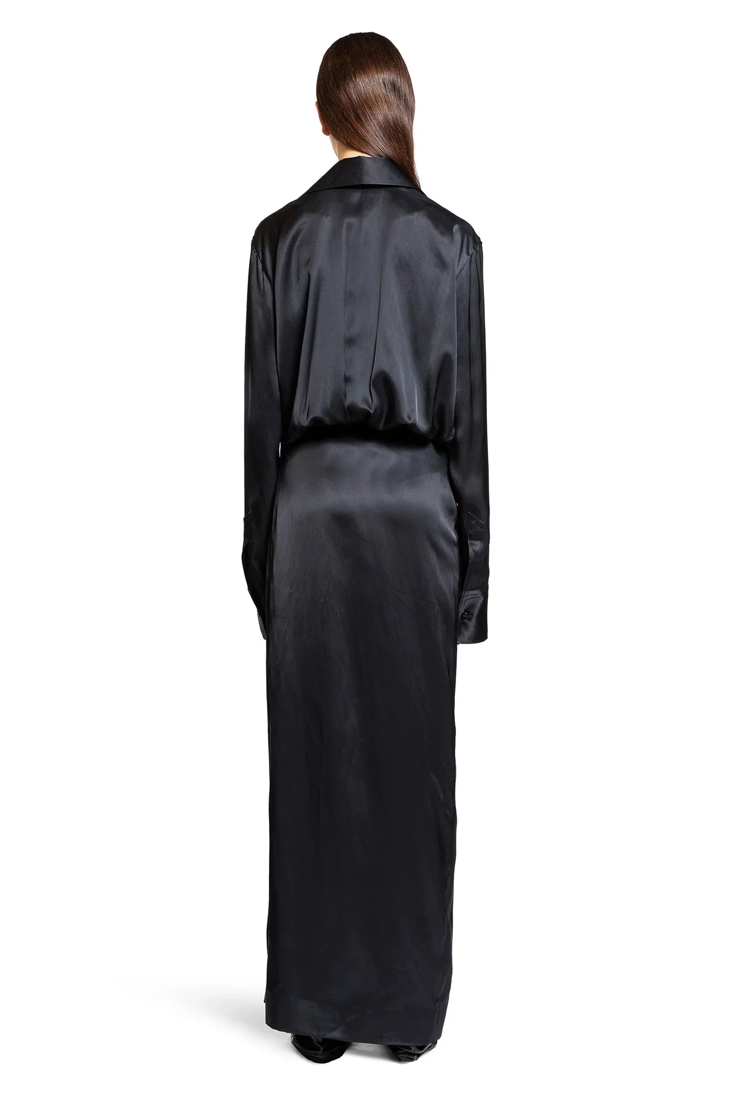 Long Satin Shirt Dress - Antonioli.eu