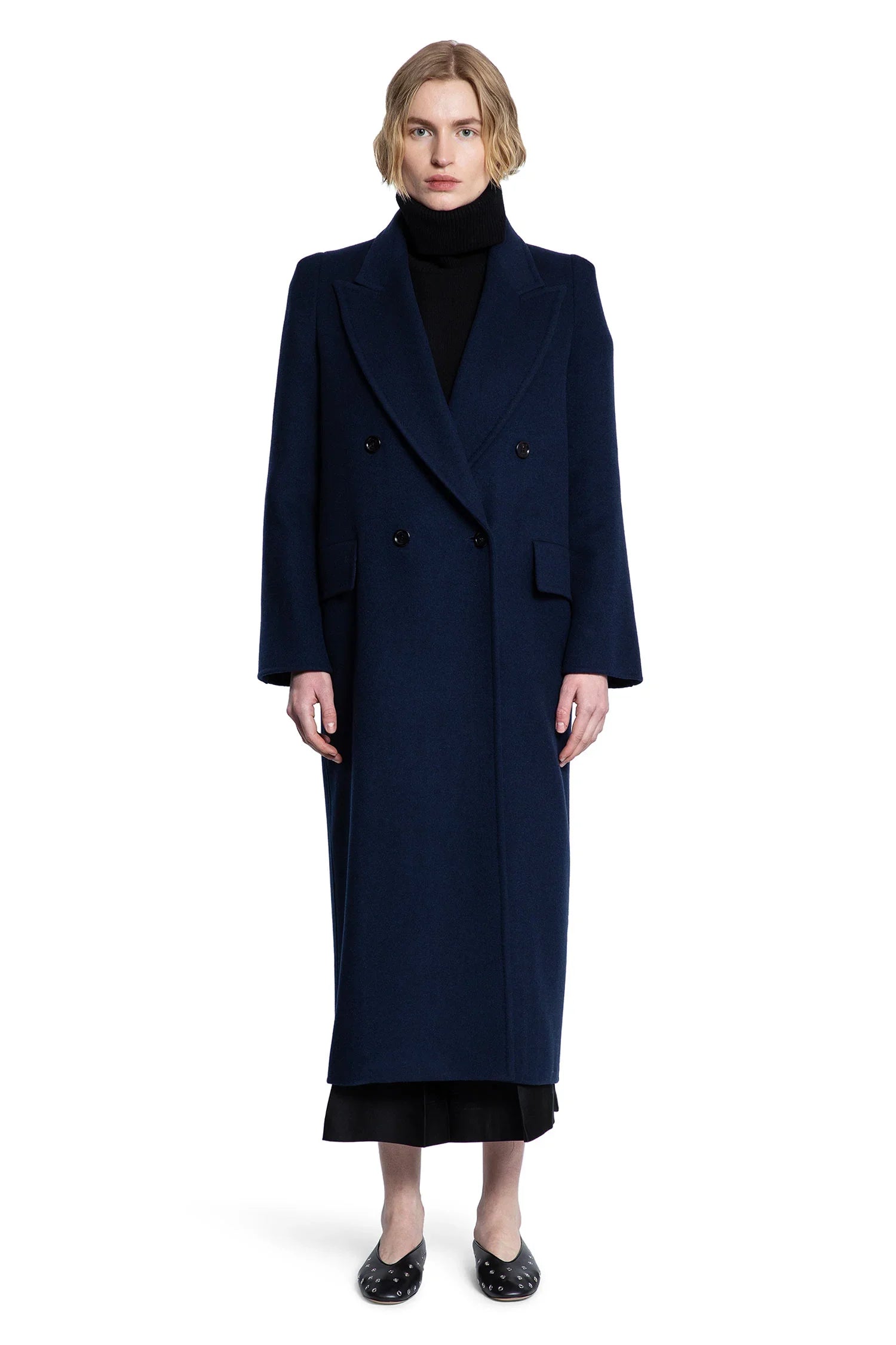 Wool Cashmere Double-Breasted Coat - Antonioli.eu