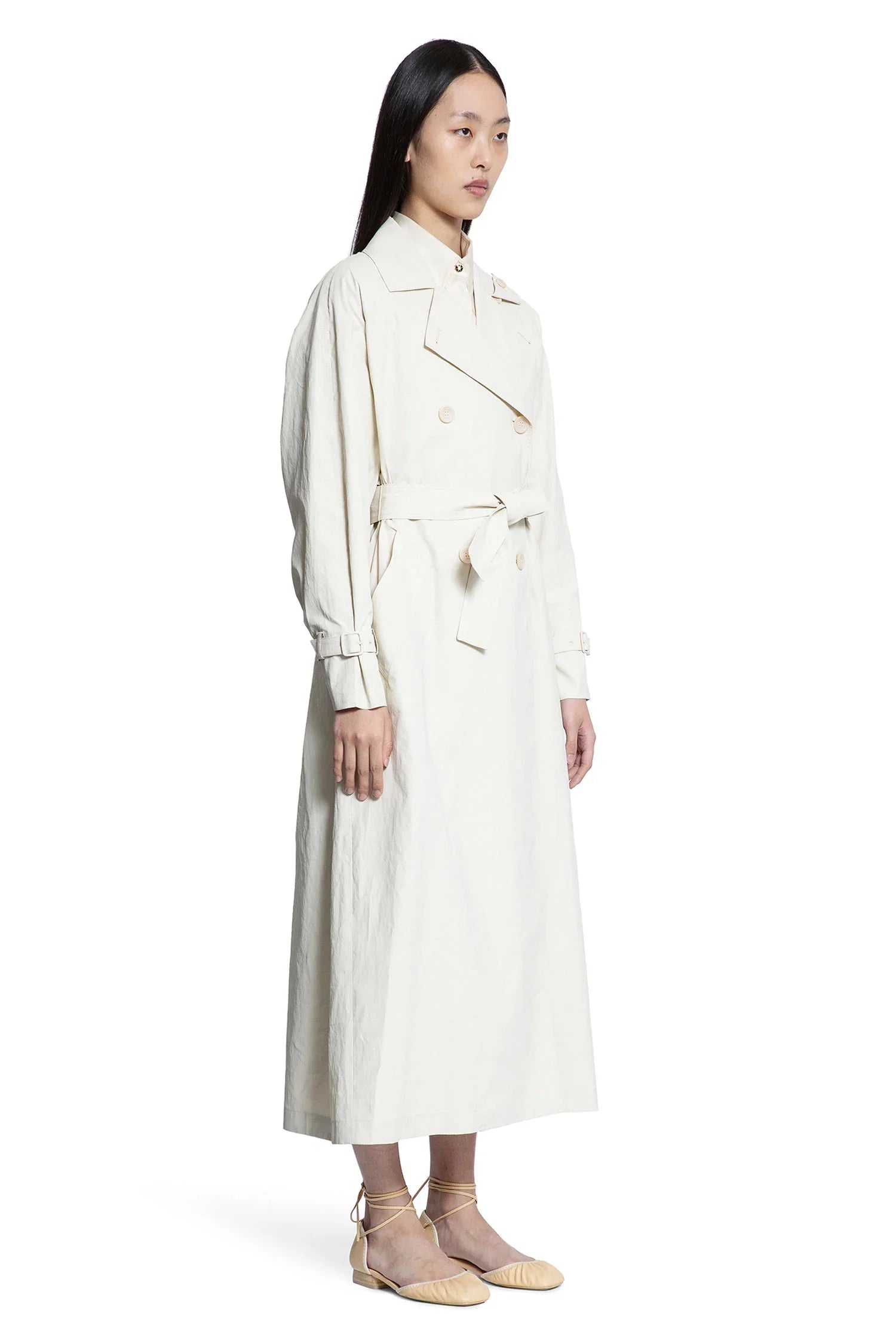 Ronco Long linen cloth trench coat - Antonioli.eu