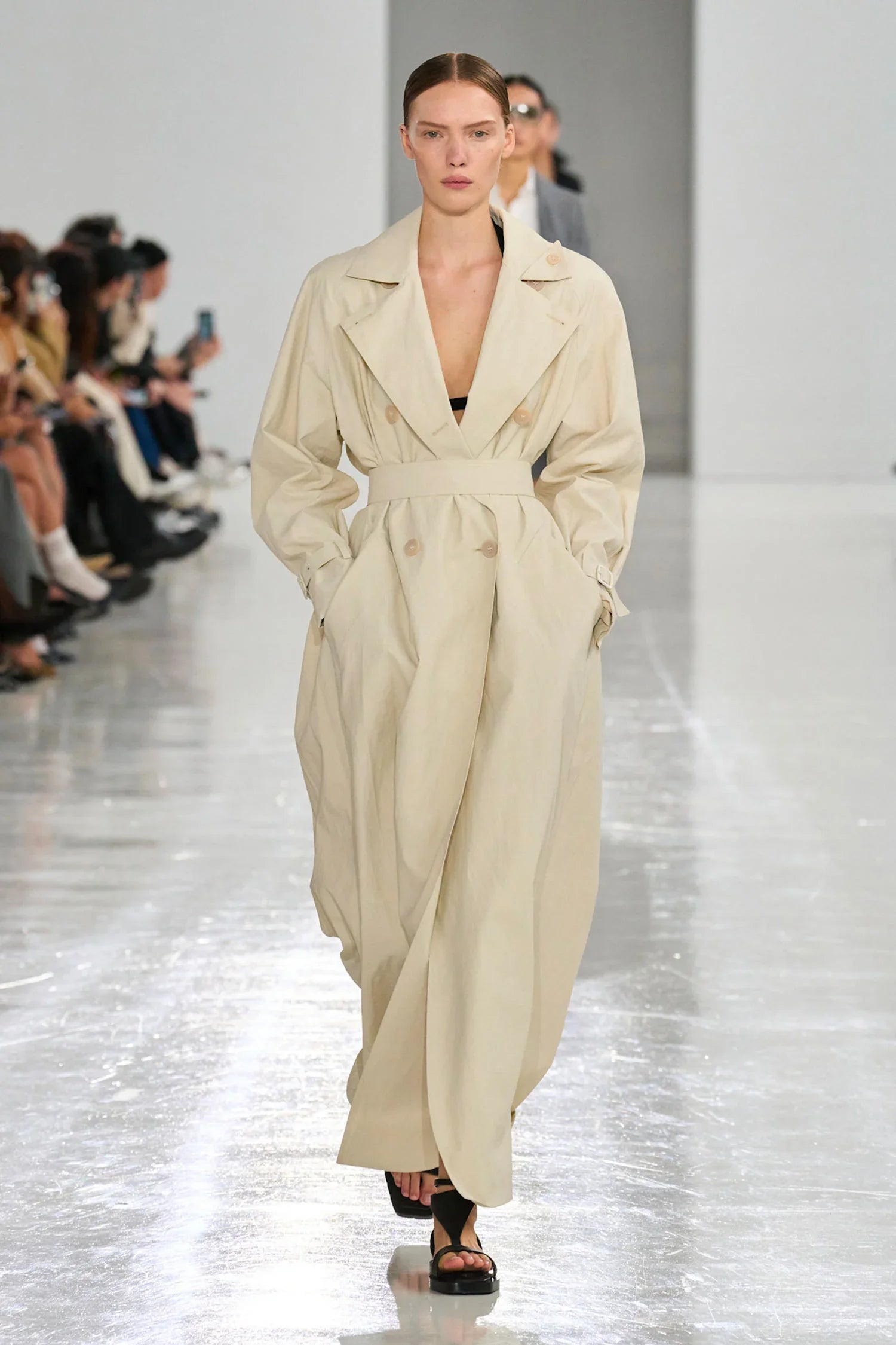 Ronco Long linen cloth trench coat - Antonioli.eu