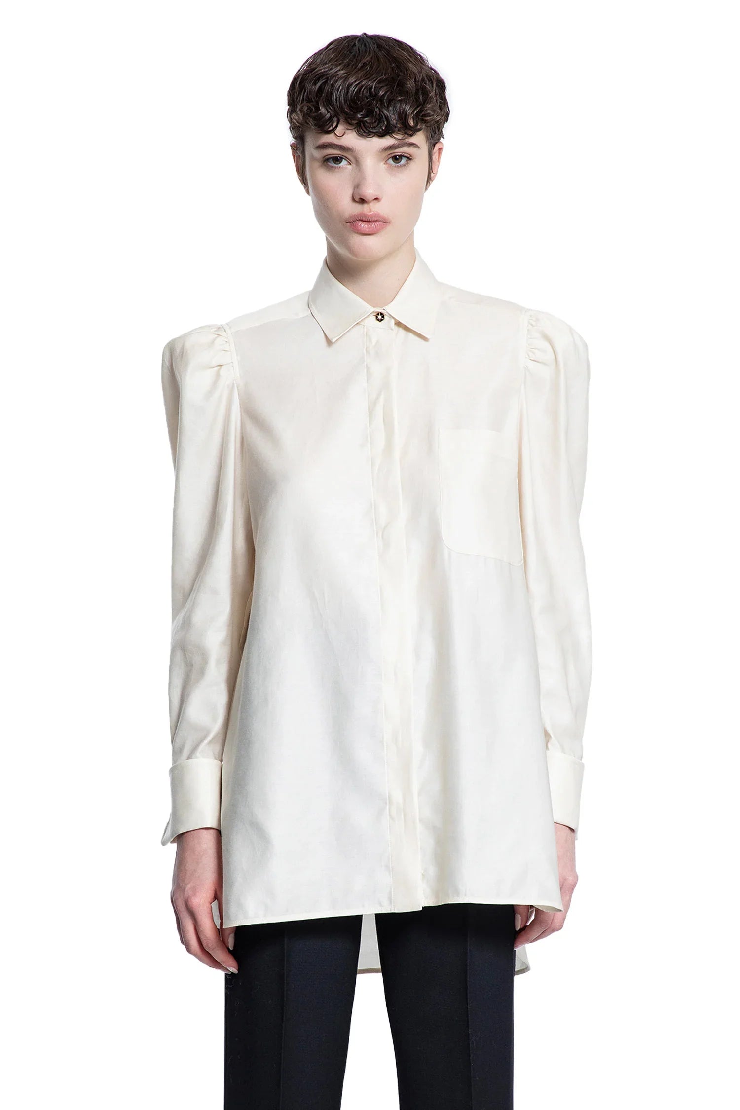 Cotton Satin Shirt - Antonioli.eu