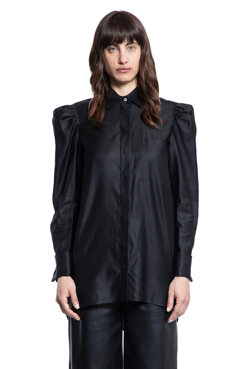 Cotton Satin Shirt - Antonioli.eu