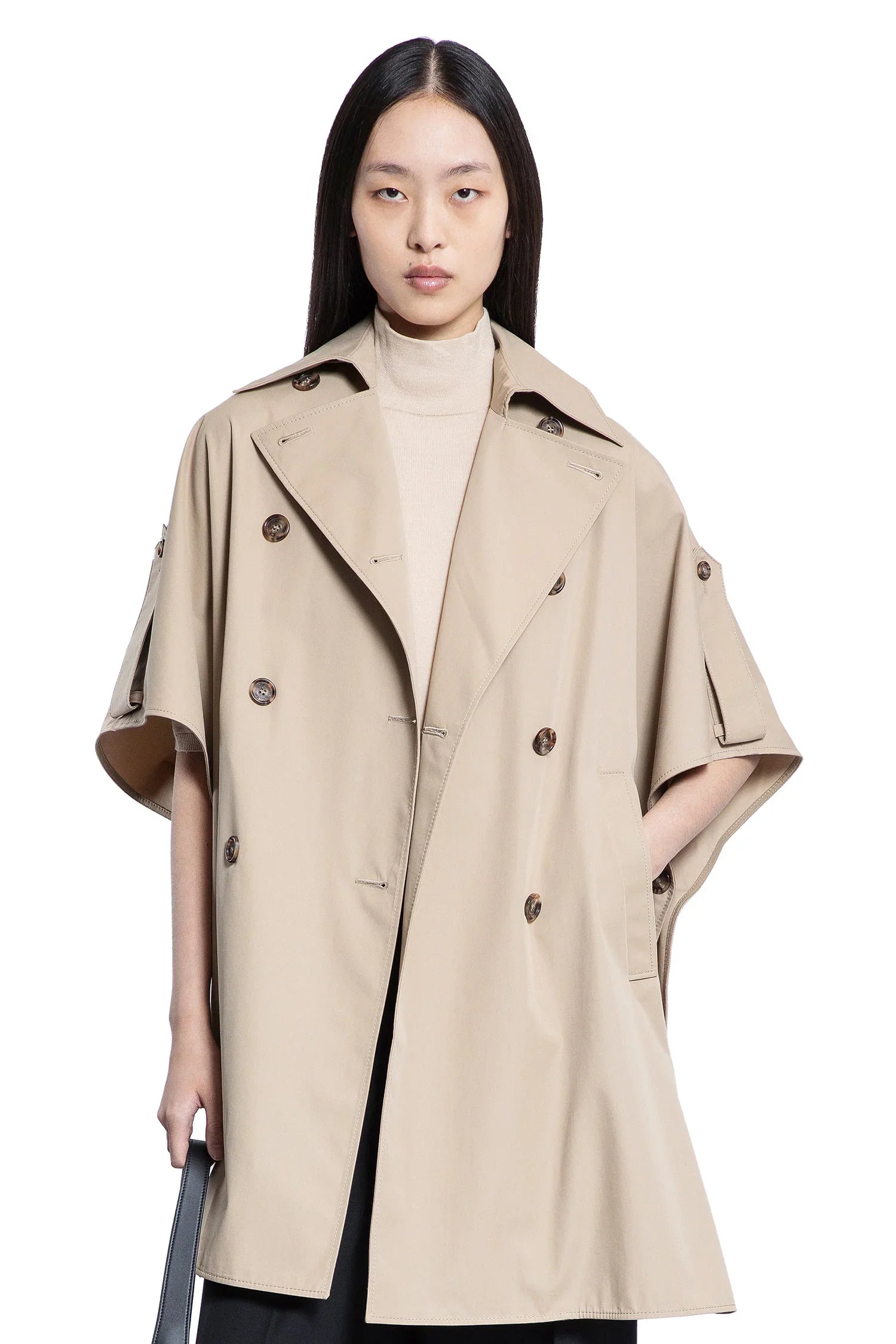Finezza double-breasted water-repellent cotton cape - Antonioli.eu