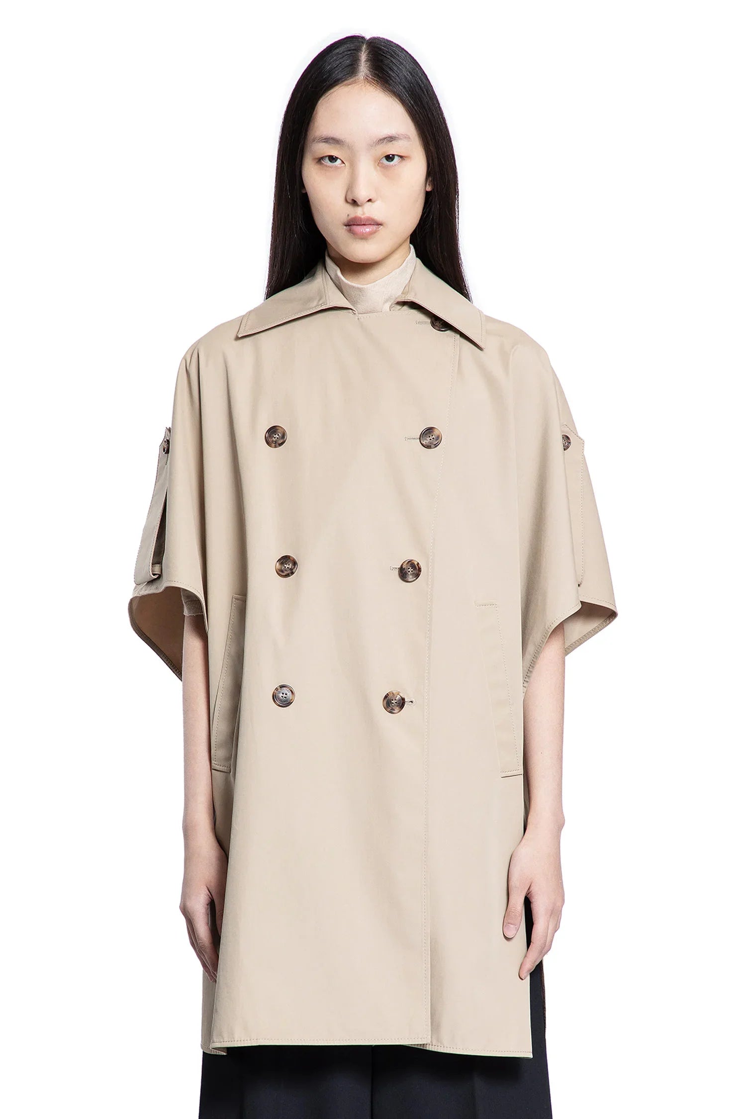 Finezza double-breasted water-repellent cotton cape - Antonioli.eu