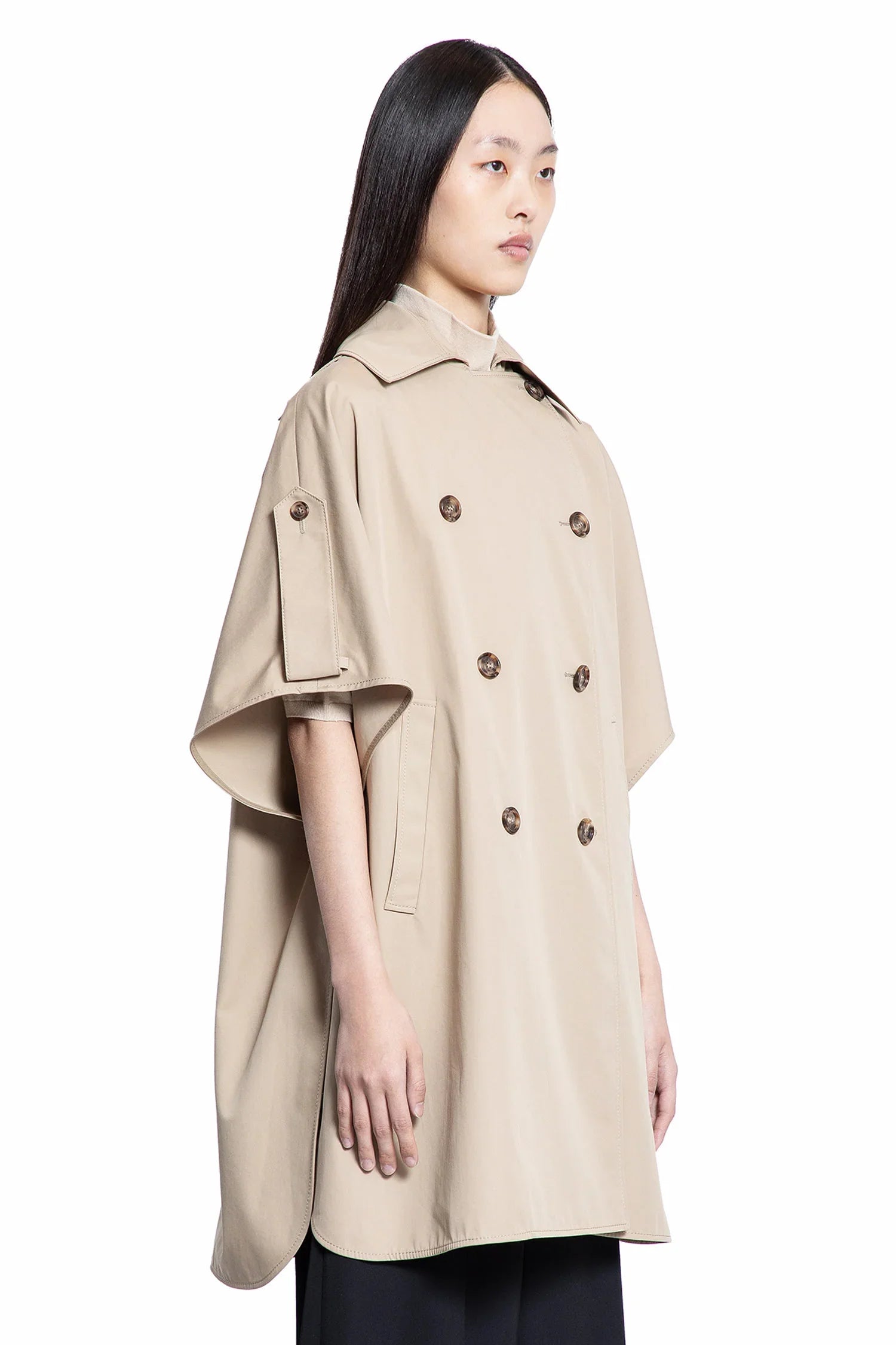 Finezza double-breasted water-repellent cotton cape - Antonioli.eu