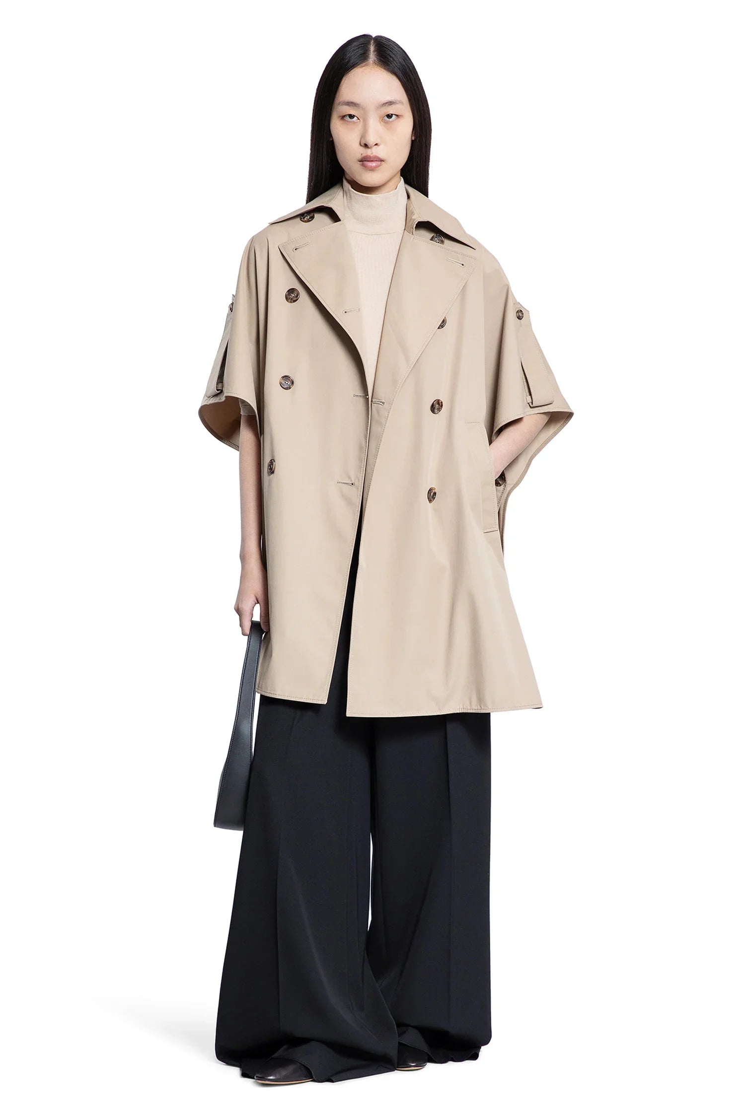 Finezza double-breasted water-repellent cotton cape - Antonioli.eu