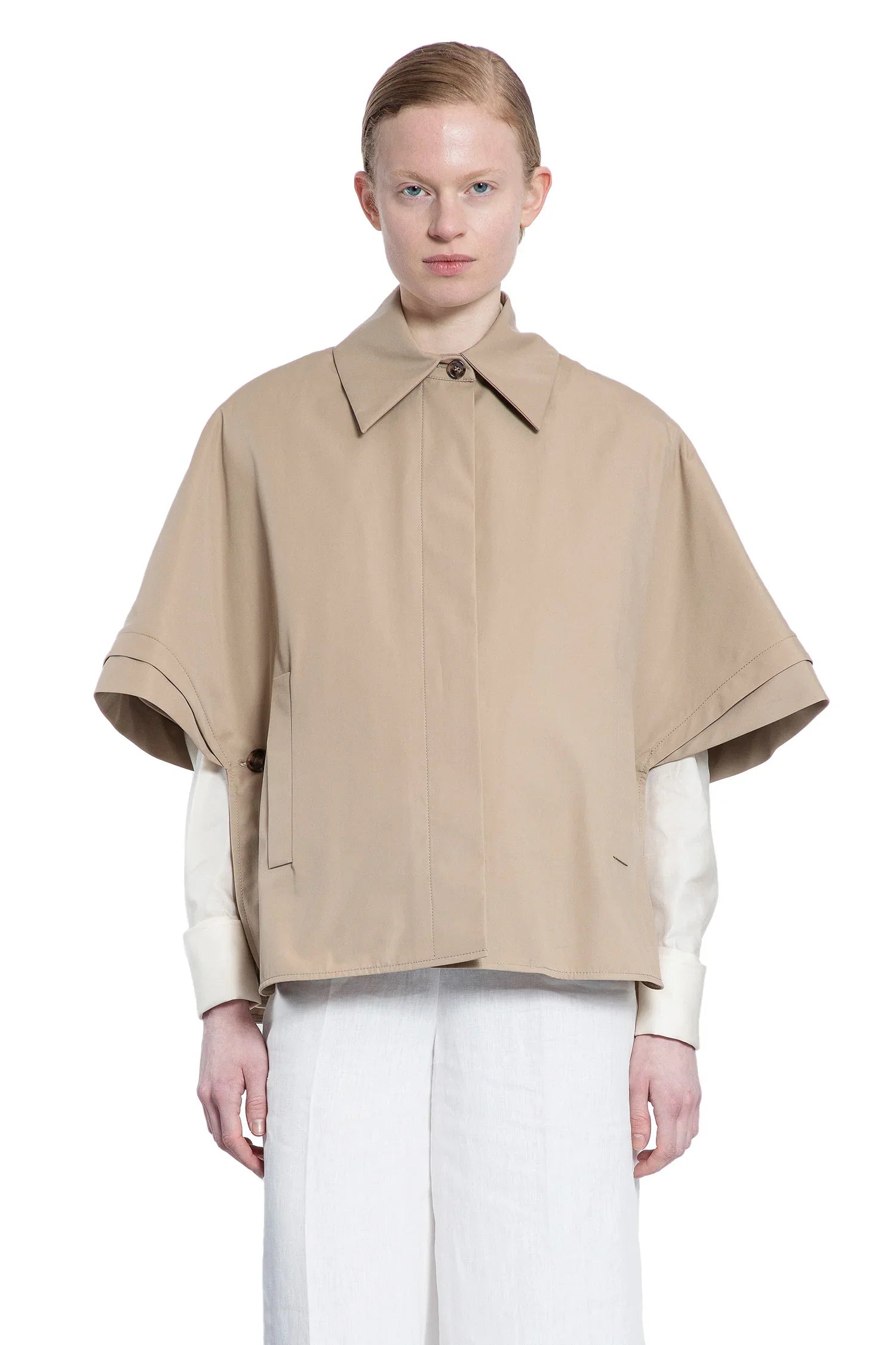 Water-repellent gabardine cape - Antonioli.eu