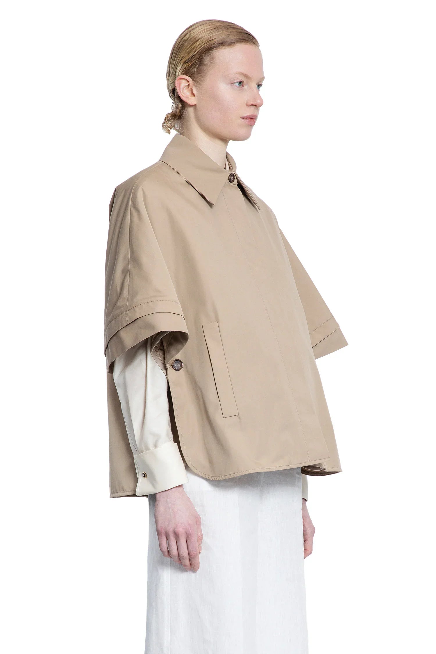 Water-repellent gabardine cape - Antonioli.eu