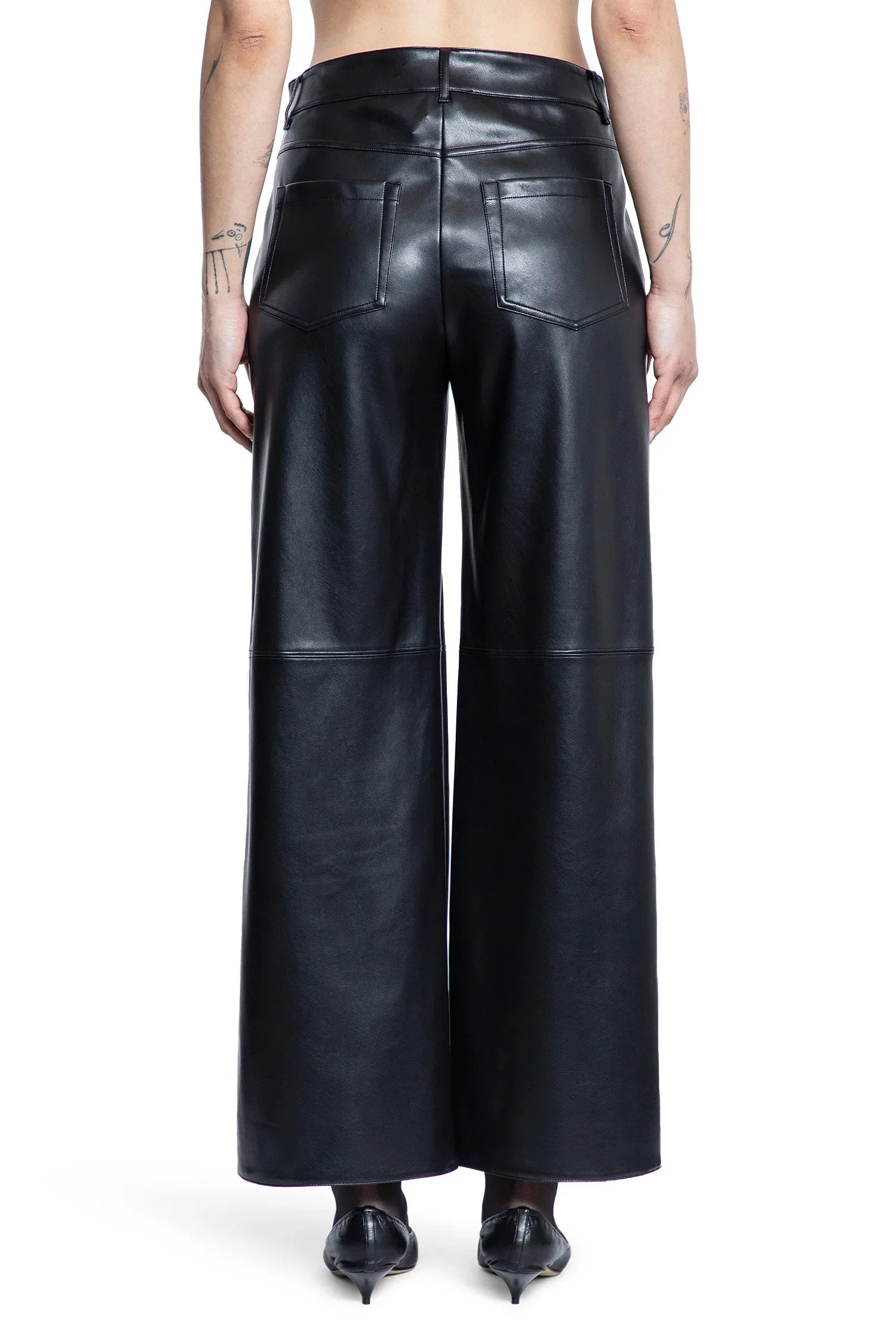 Coated Nylon Wide Leg Trousers - Antonioli.eu