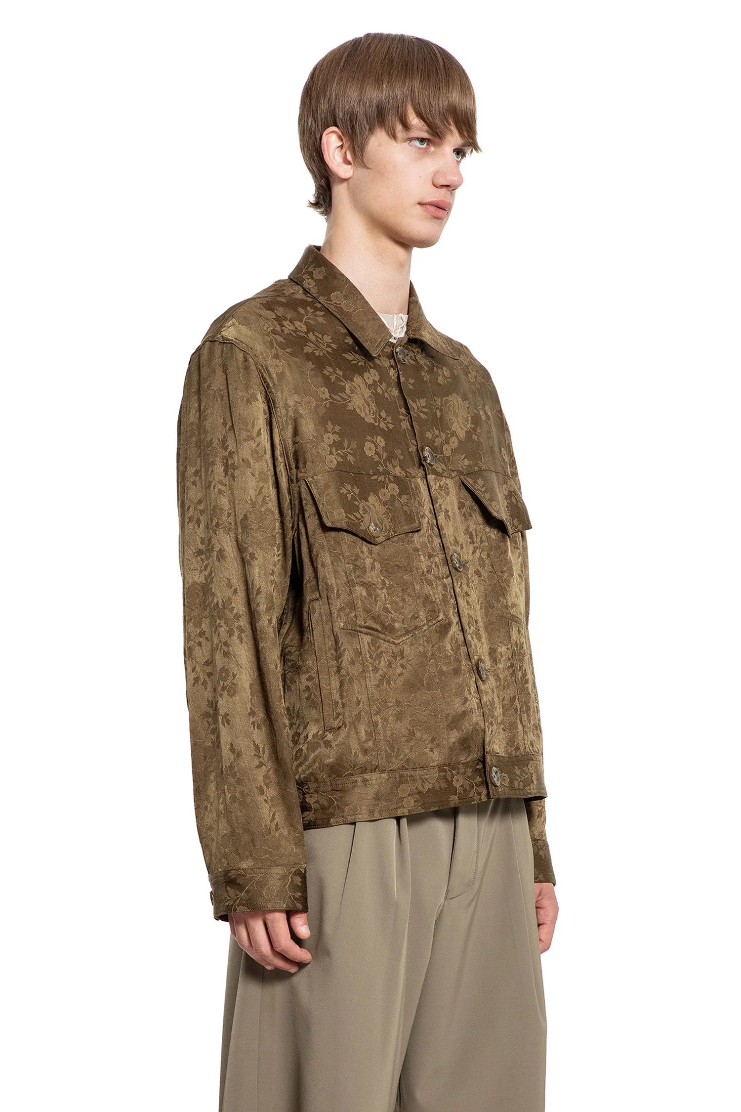 Floral Jacquard Worker Jacket - Antonioli.eu