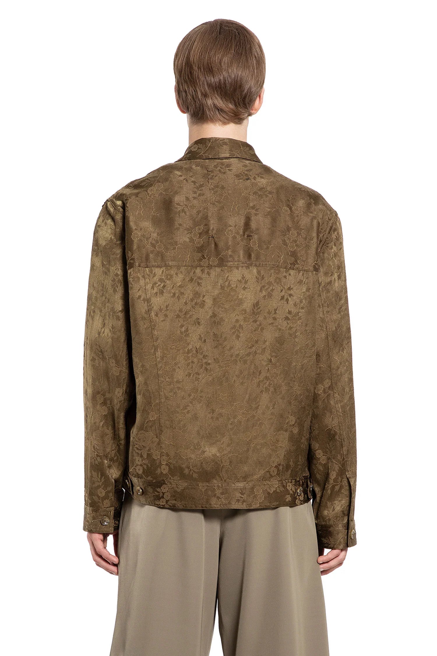 Floral Jacquard Worker Jacket - Antonioli.eu