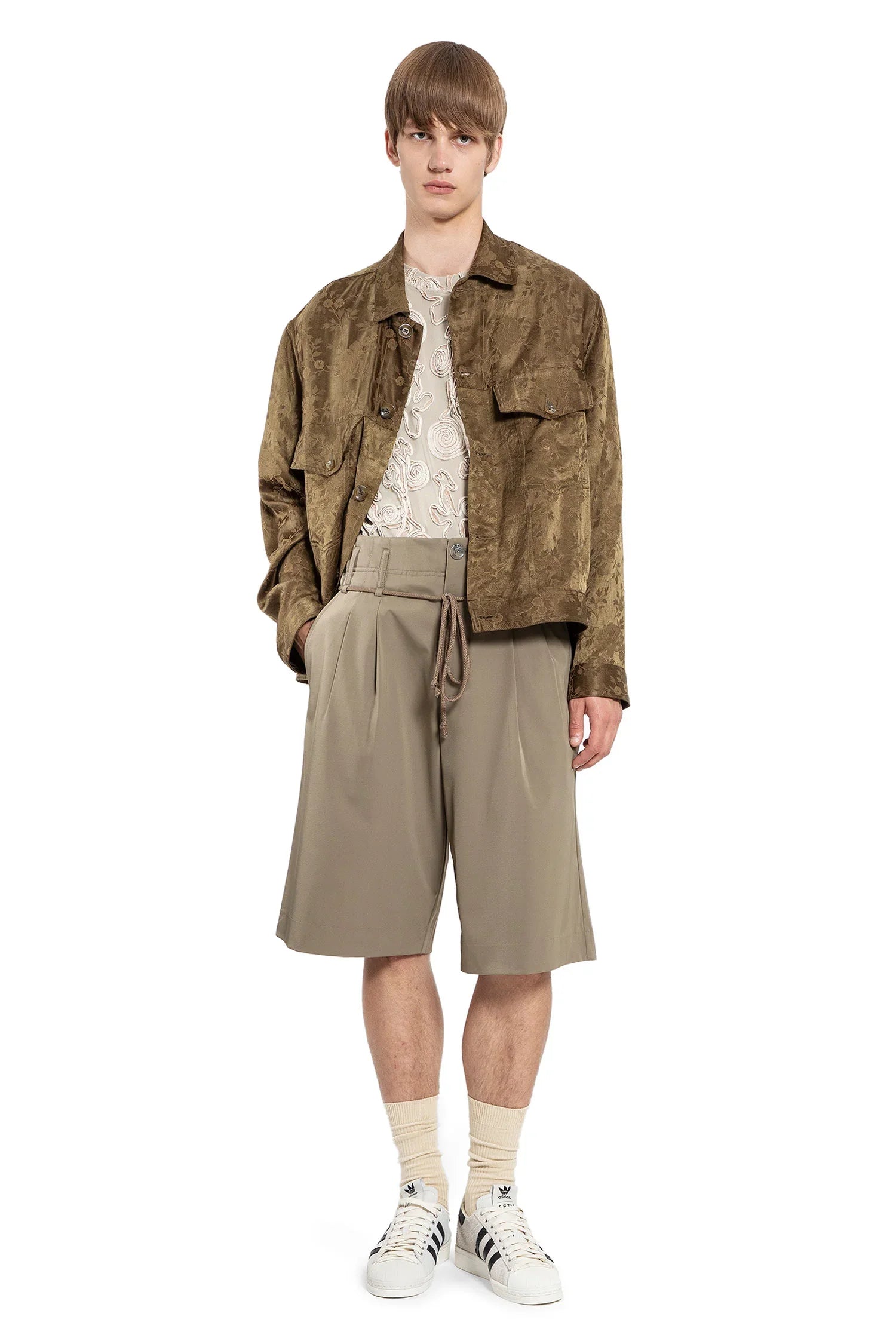 Floral Jacquard Worker Jacket - Antonioli.eu